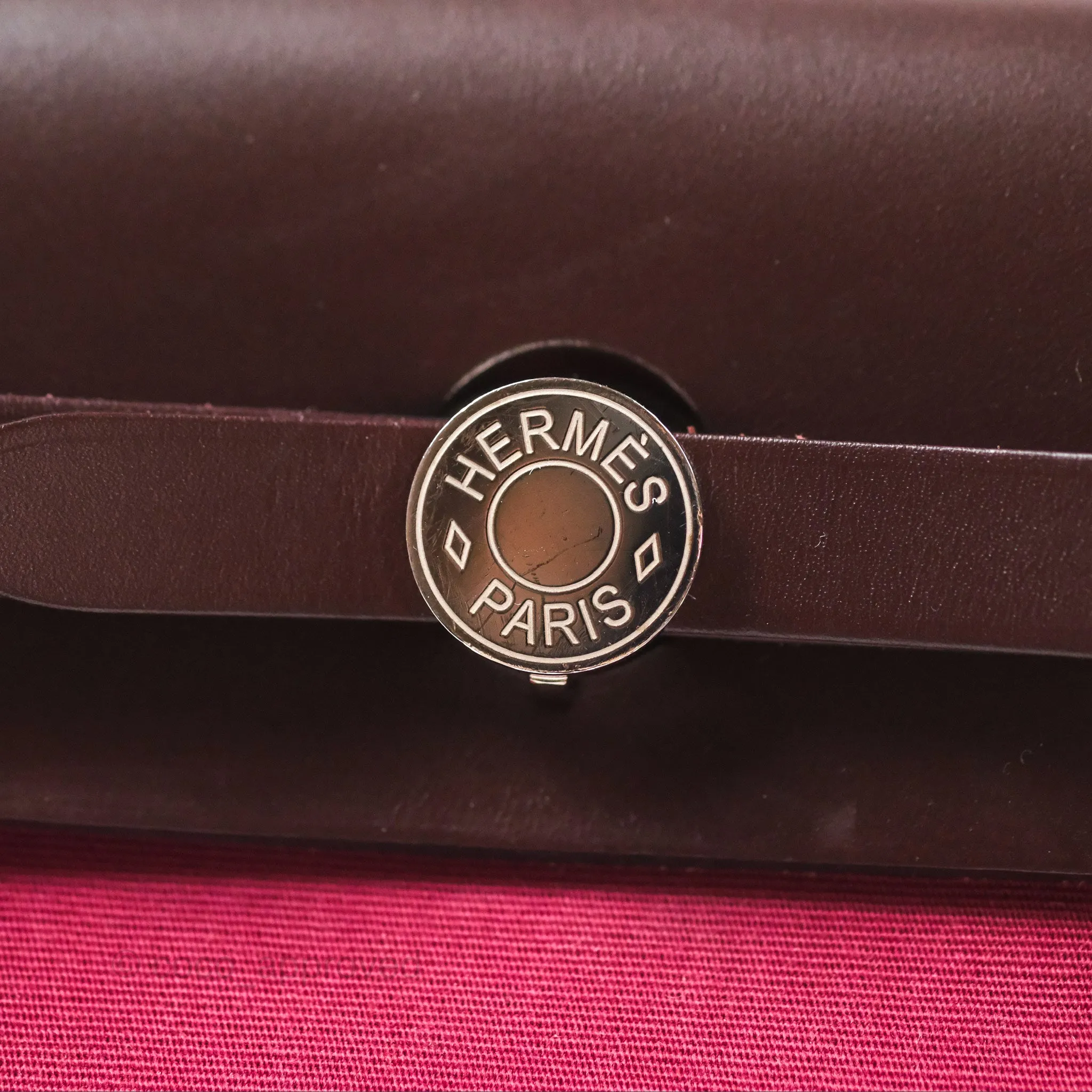Herms Herbag Zip 31 Retourne Rose Bubblegum L4/ Rubis B5 Canvas Palladium Hardware
