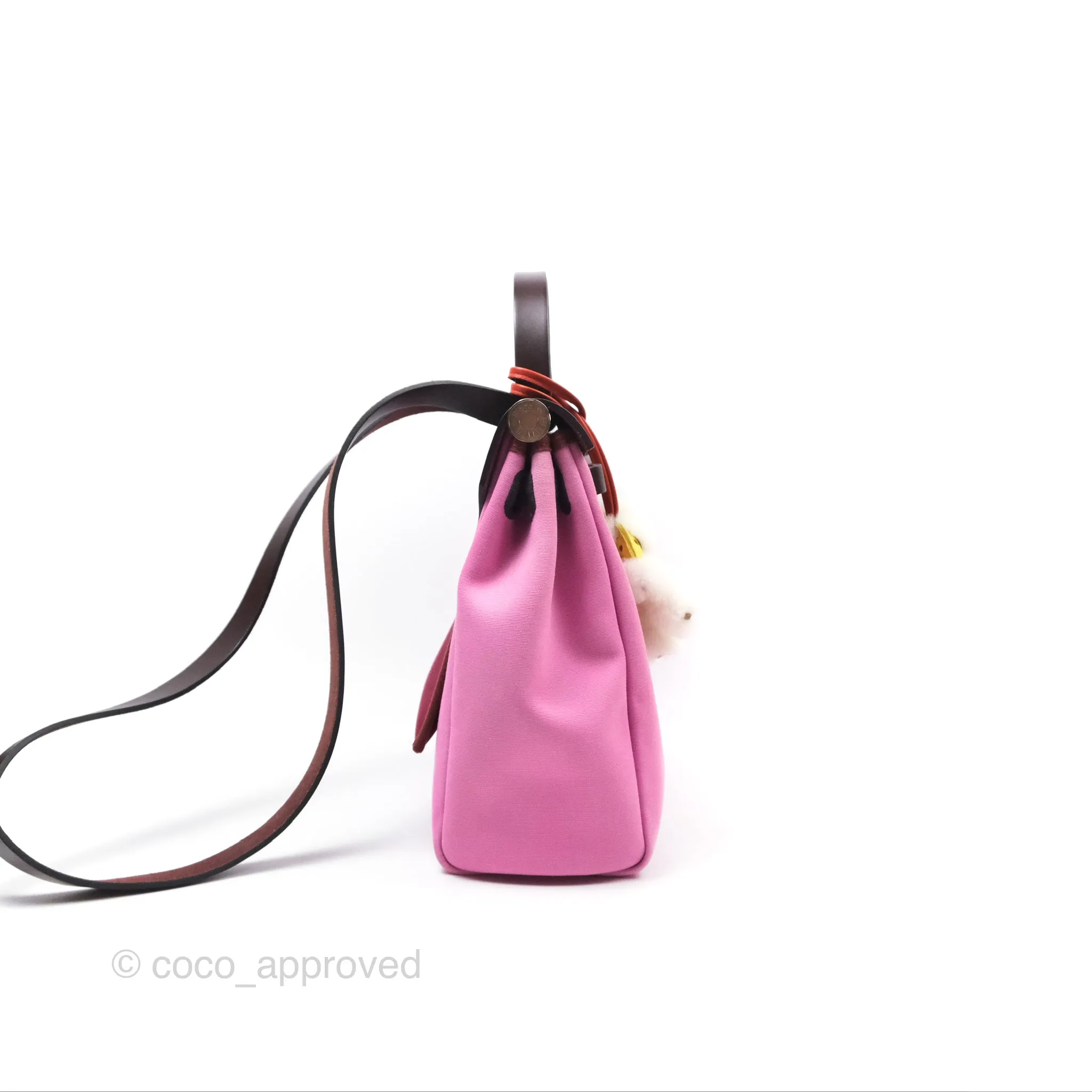 Herms Herbag Zip 31 Retourne Rose Bubblegum L4/ Rubis B5 Canvas Palladium Hardware