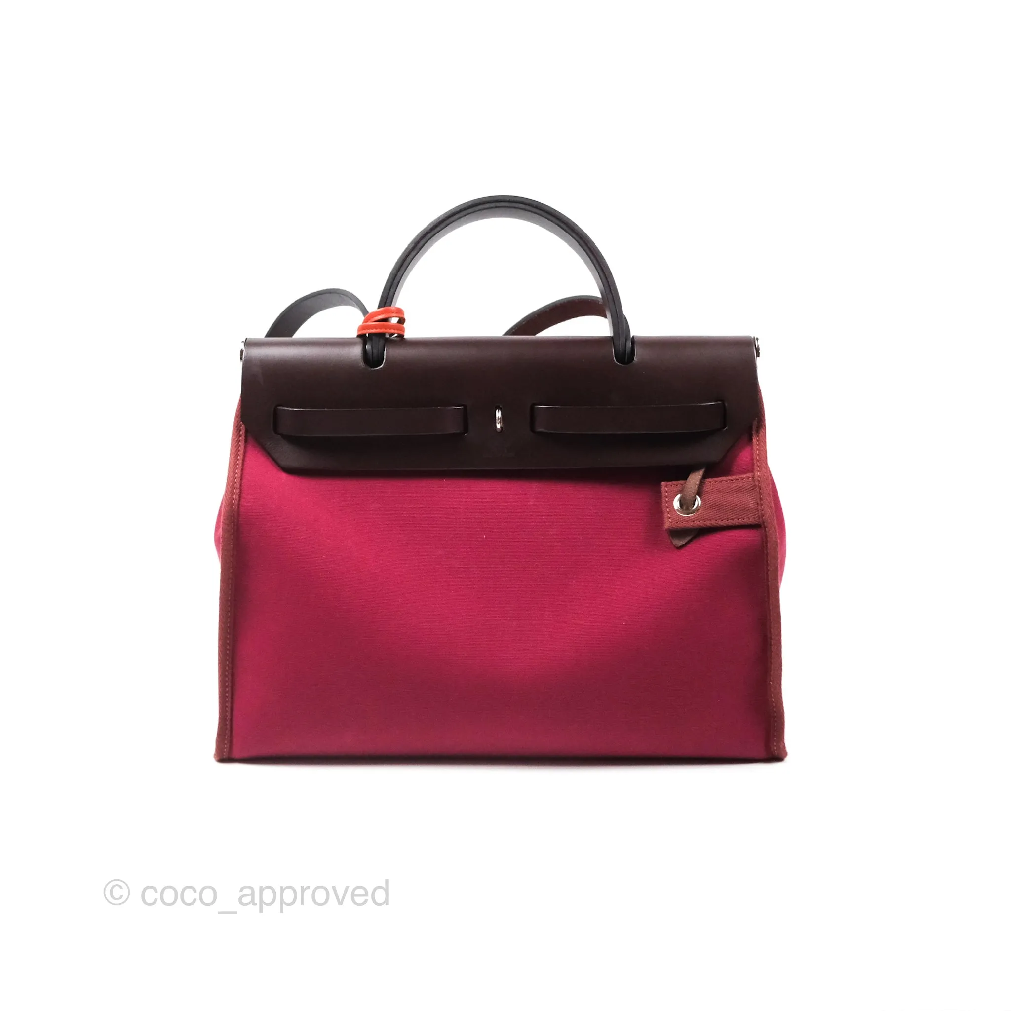 Herms Herbag Zip 31 Retourne Rose Bubblegum L4/ Rubis B5 Canvas Palladium Hardware