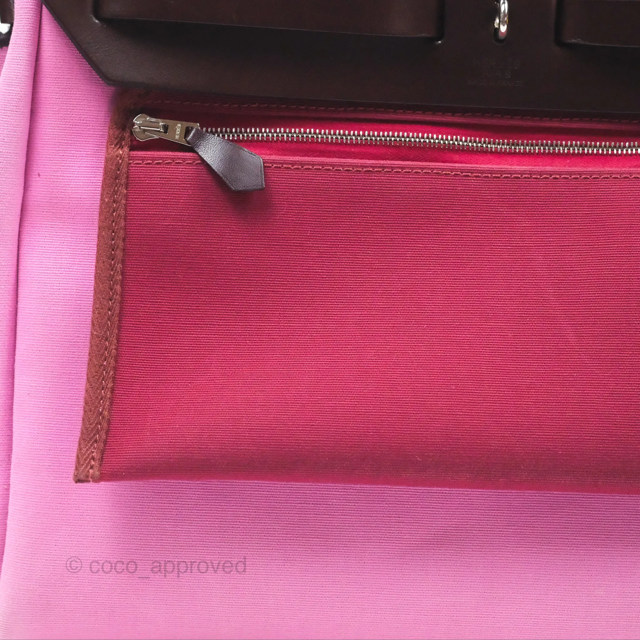 Herms Herbag Zip 31 Retourne Rose Bubblegum L4/ Rubis B5 Canvas Palladium Hardware