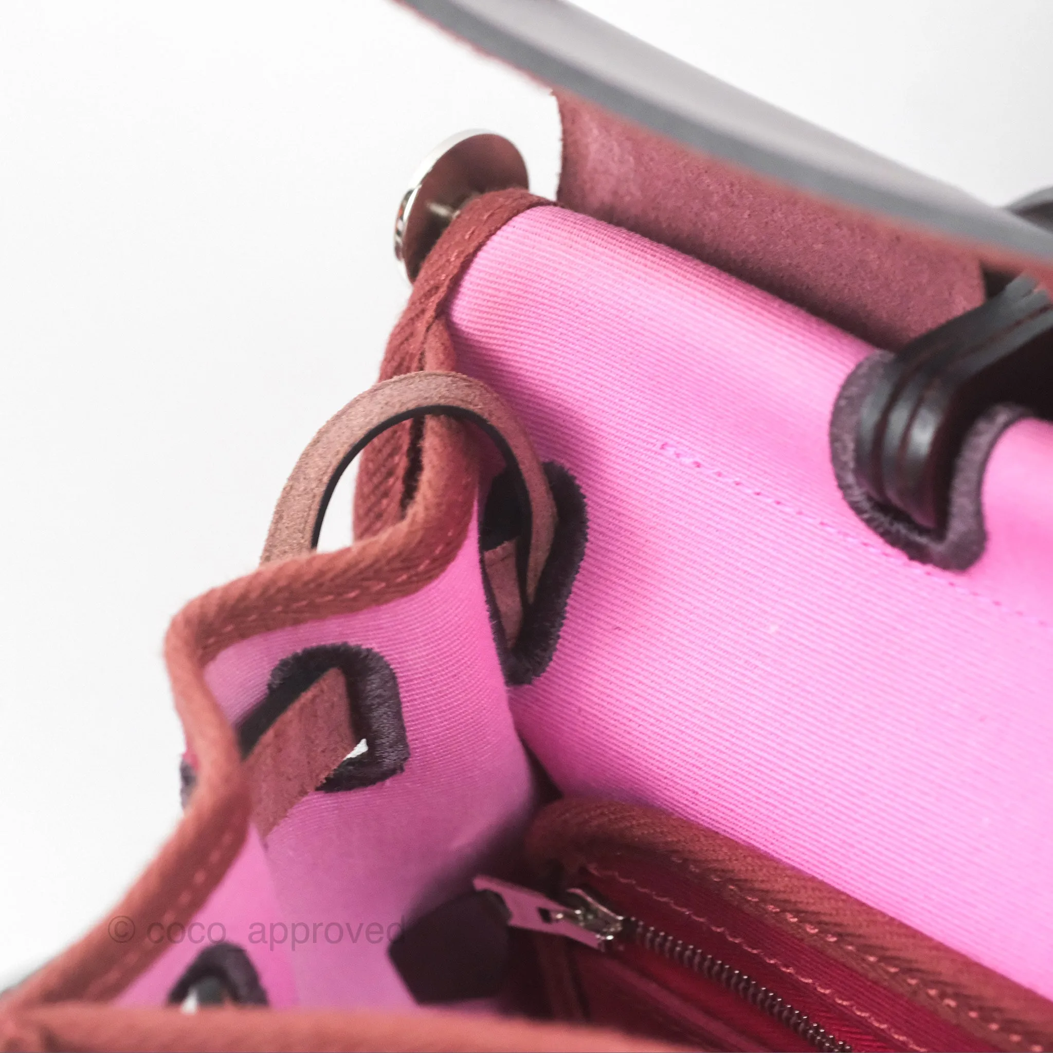 Herms Herbag Zip 31 Retourne Rose Bubblegum L4/ Rubis B5 Canvas Palladium Hardware