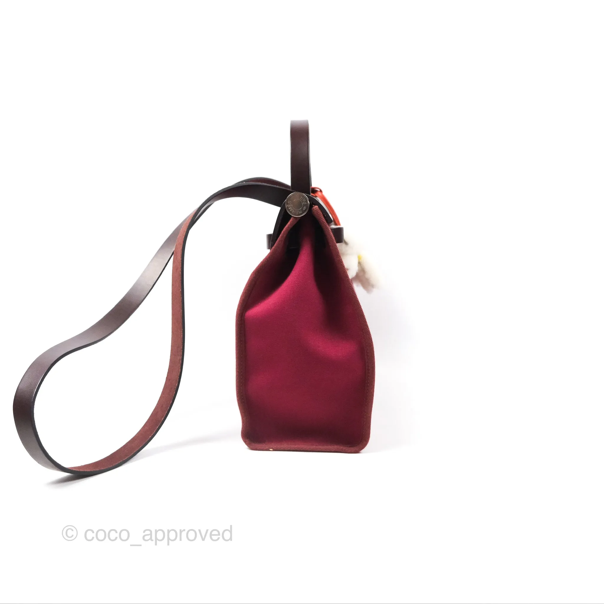 Herms Herbag Zip 31 Retourne Rose Bubblegum L4/ Rubis B5 Canvas Palladium Hardware