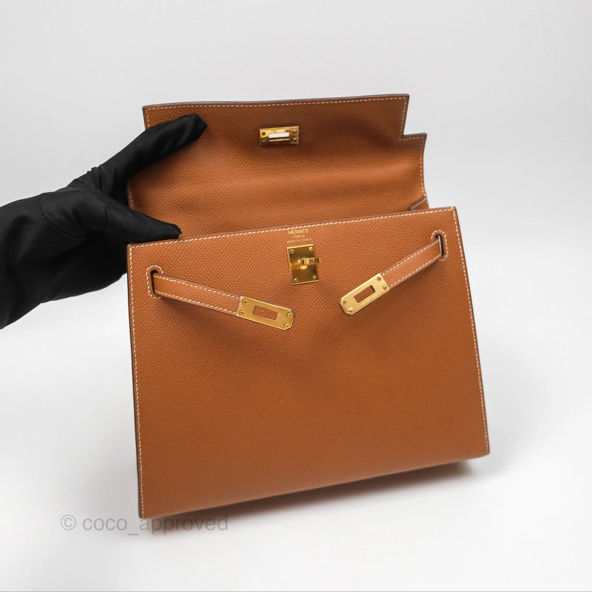 Herms Kelly 25 Sellier Gold 37 Epsom Gold Hardware