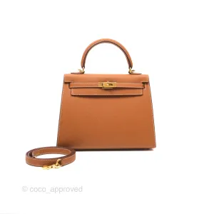 Herms Kelly 25 Sellier Gold 37 Epsom Gold Hardware