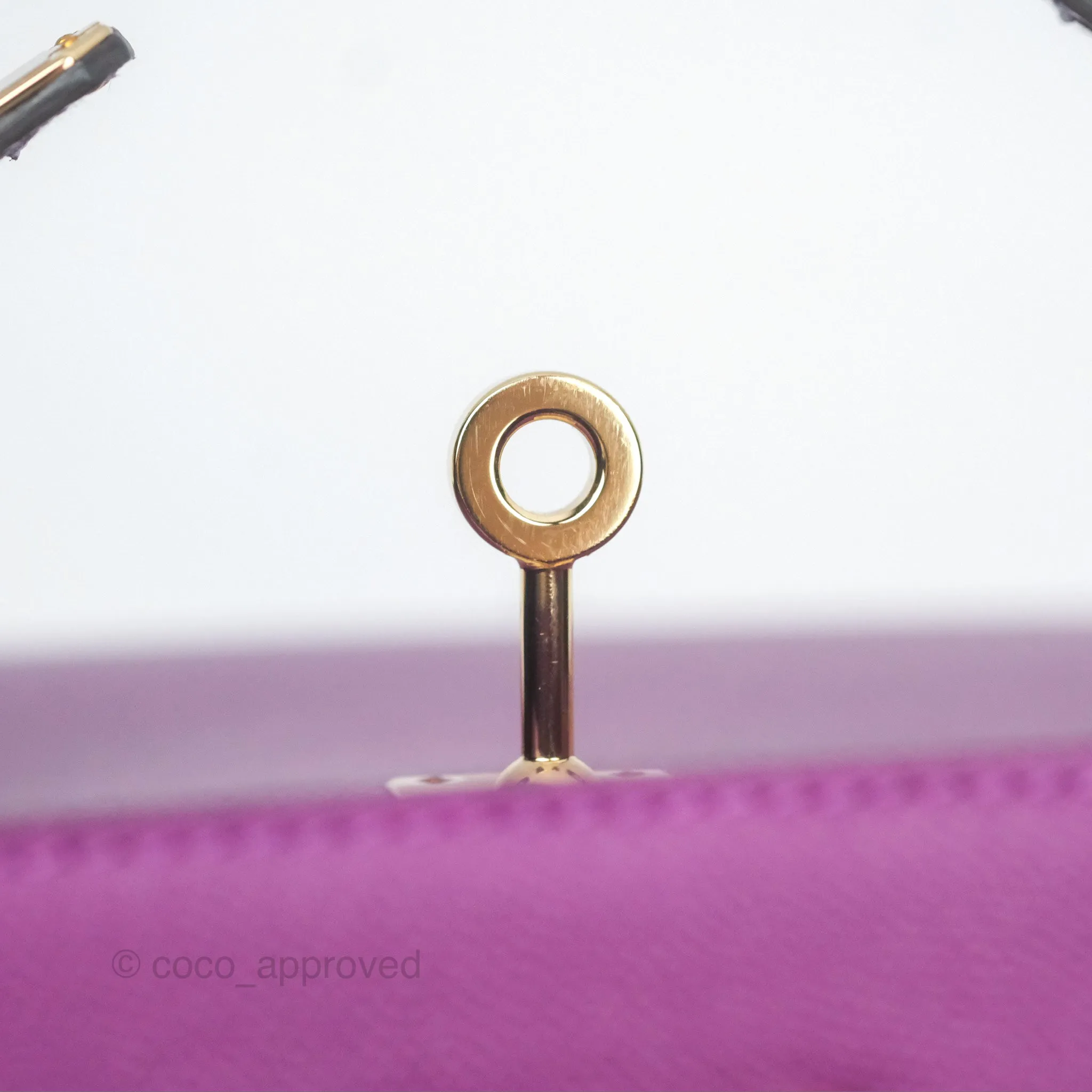 Herms Kelly 25 Sellier Touch Anemone/ Amethyste Madame/ Croc Gold Hardware