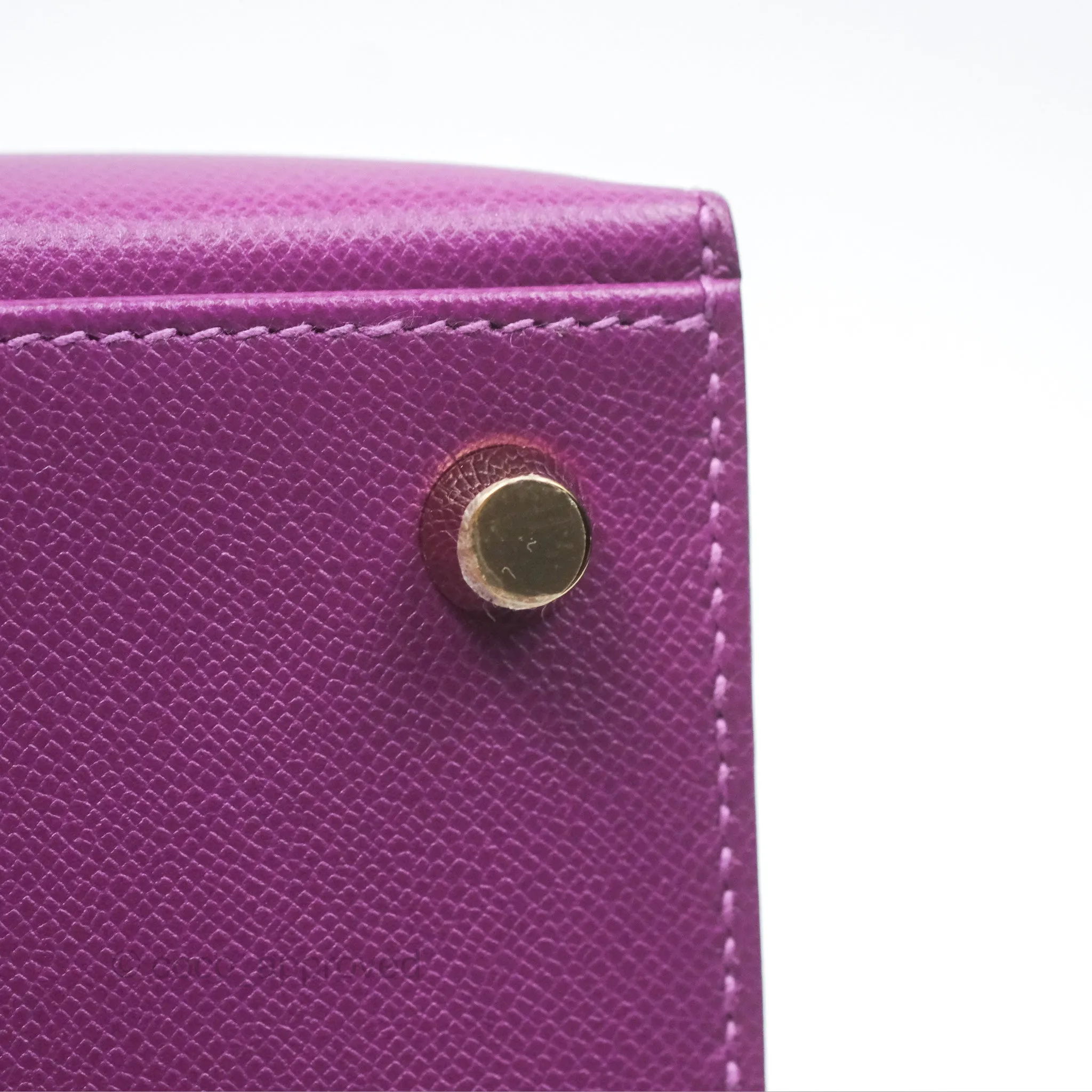 Herms Kelly 25 Sellier Touch Anemone/ Amethyste Madame/ Croc Gold Hardware