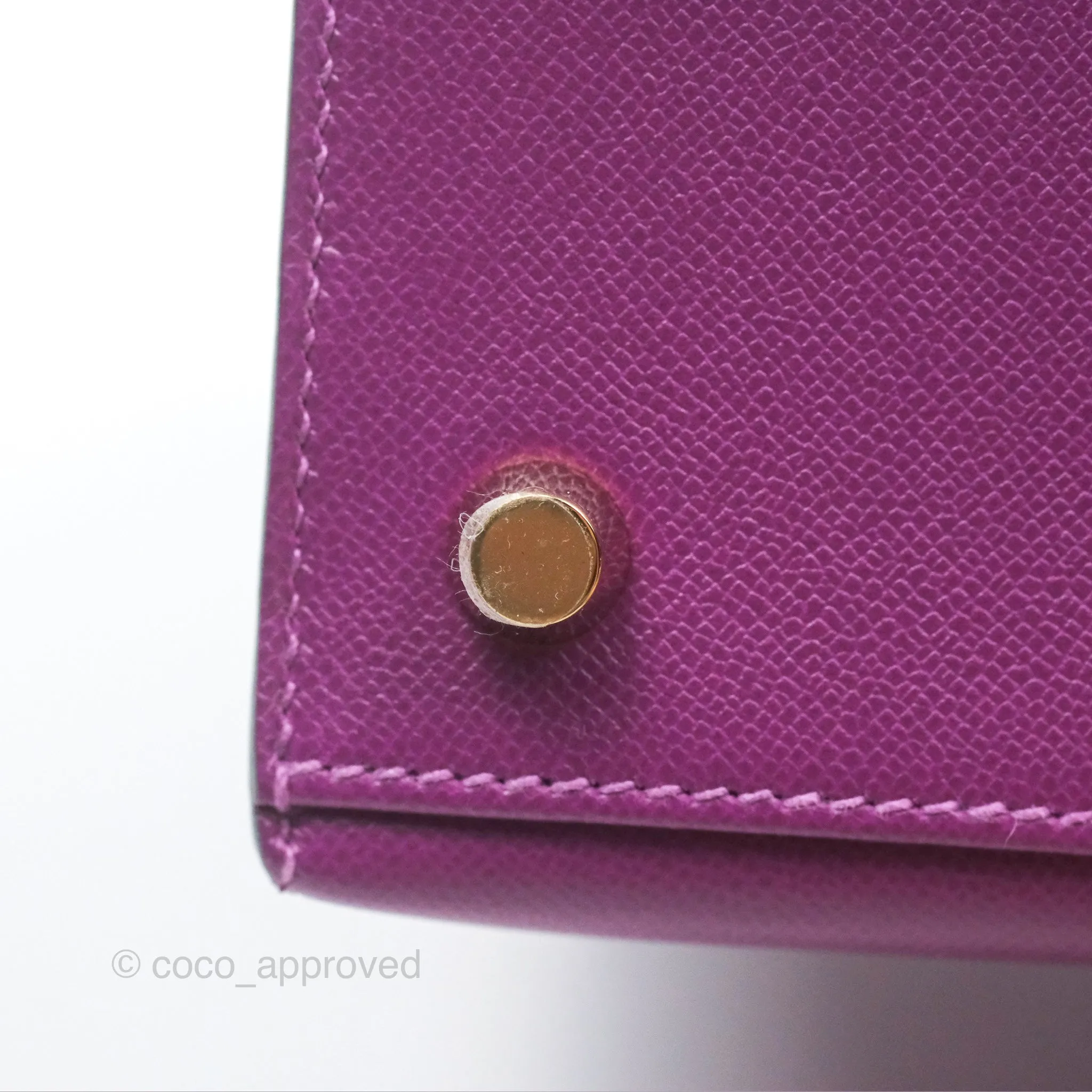 Herms Kelly 25 Sellier Touch Anemone/ Amethyste Madame/ Croc Gold Hardware