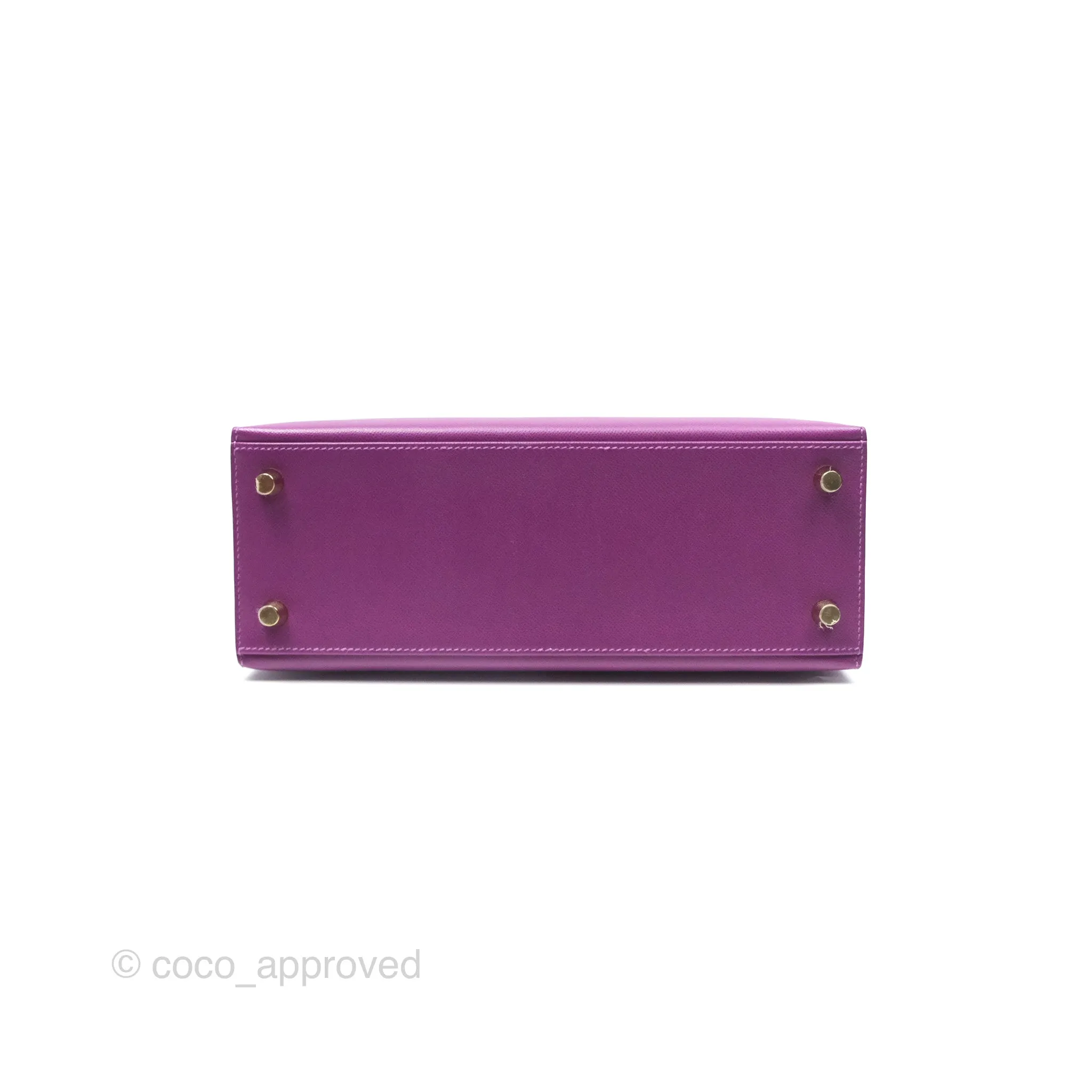 Herms Kelly 25 Sellier Touch Anemone/ Amethyste Madame/ Croc Gold Hardware