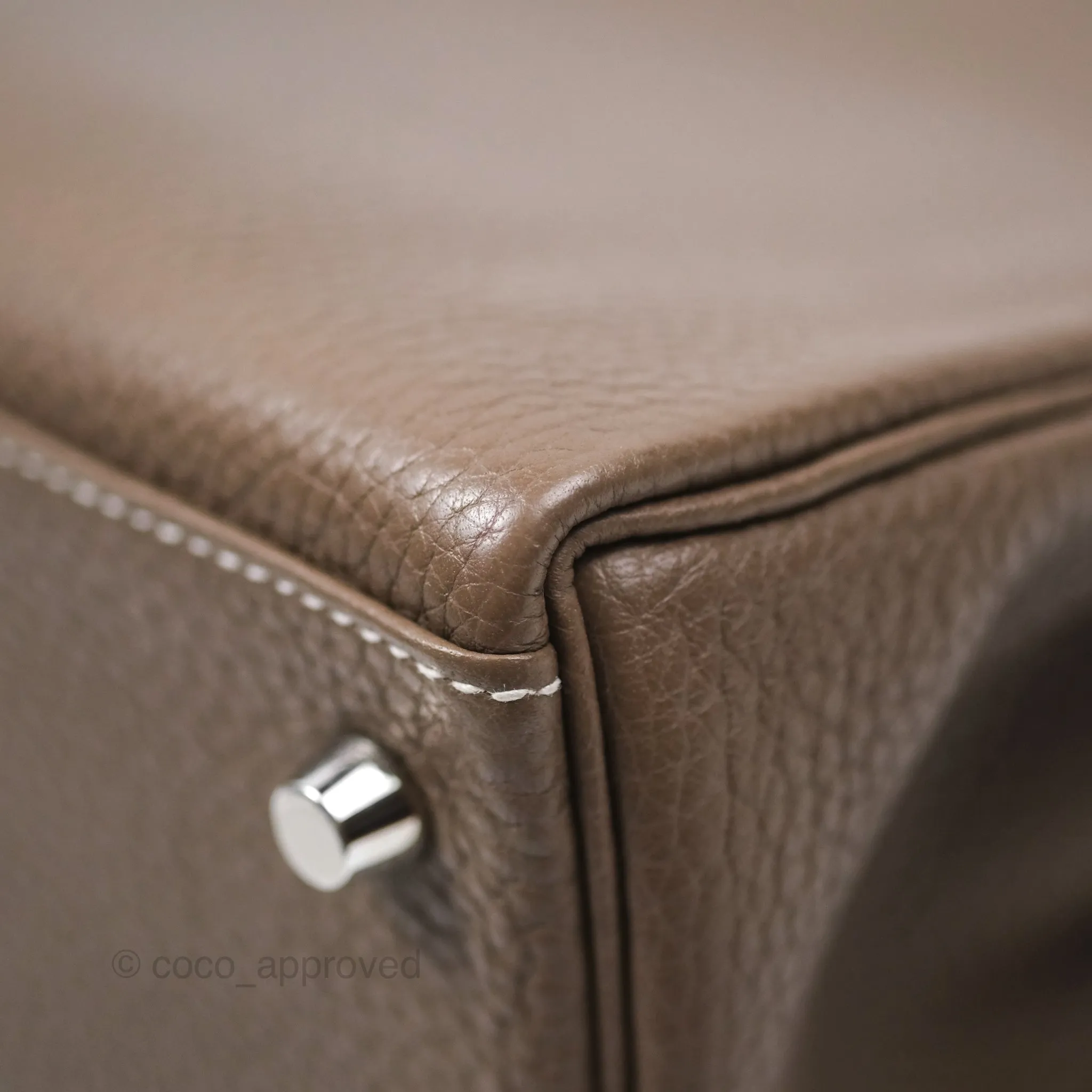 Herms Kelly 28 Retourne Etoupe 18 Clemence Palladium Hardware