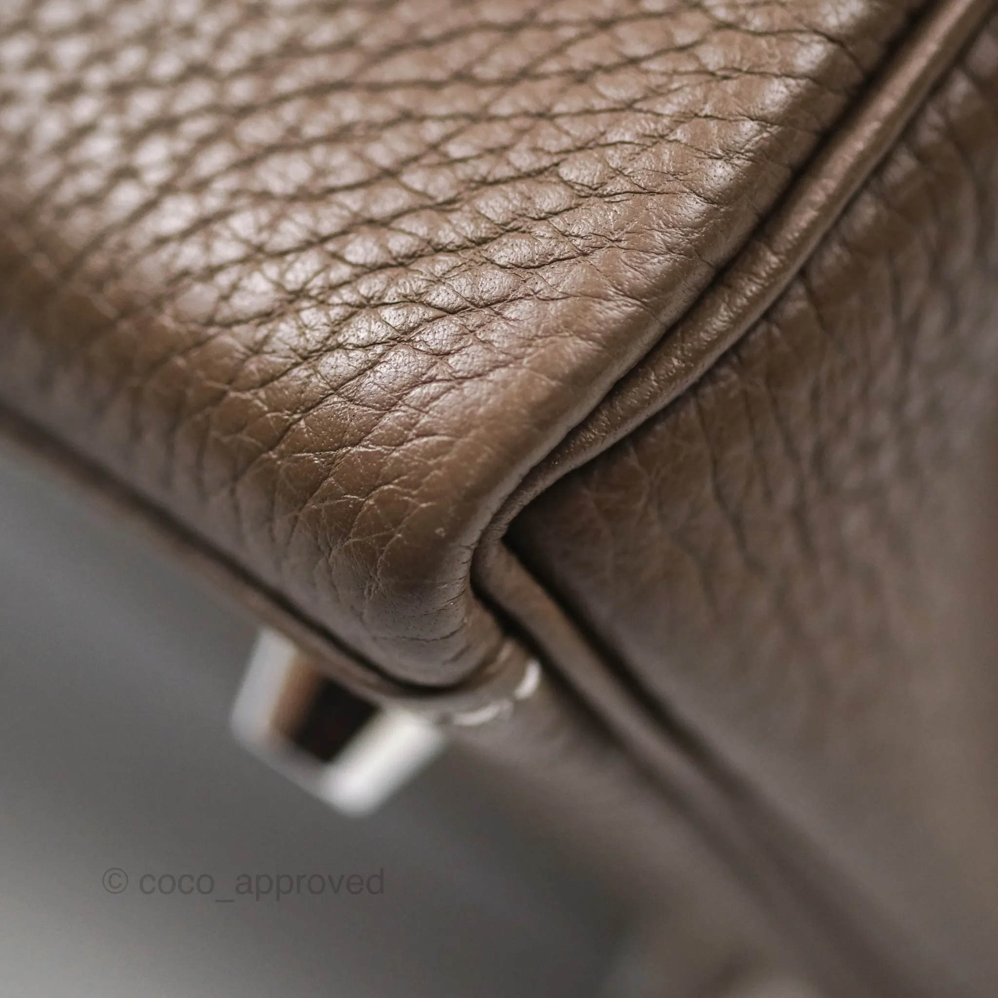 Herms Kelly 28 Retourne Etoupe 18 Clemence Palladium Hardware