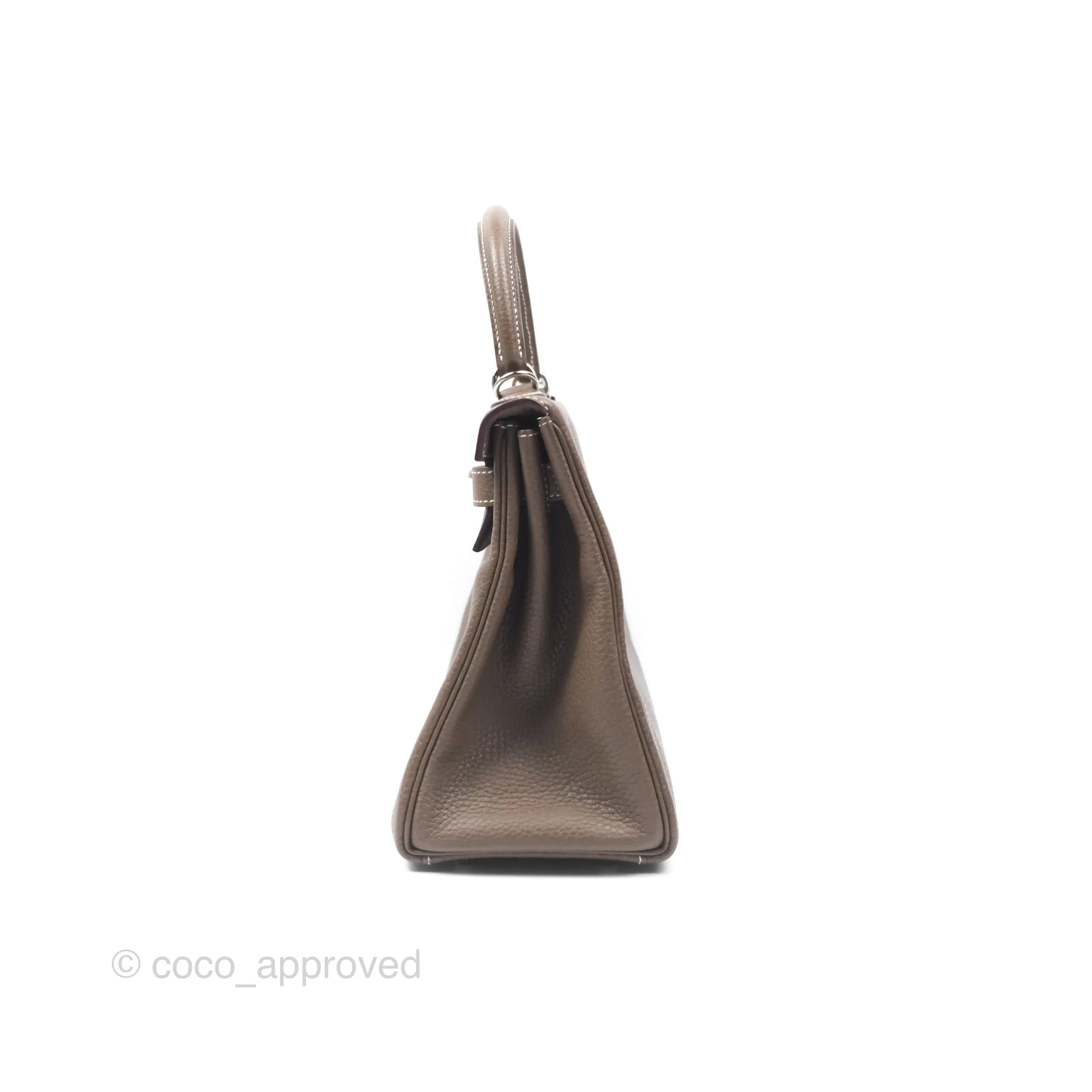 Herms Kelly 28 Retourne Etoupe 18 Clemence Palladium Hardware
