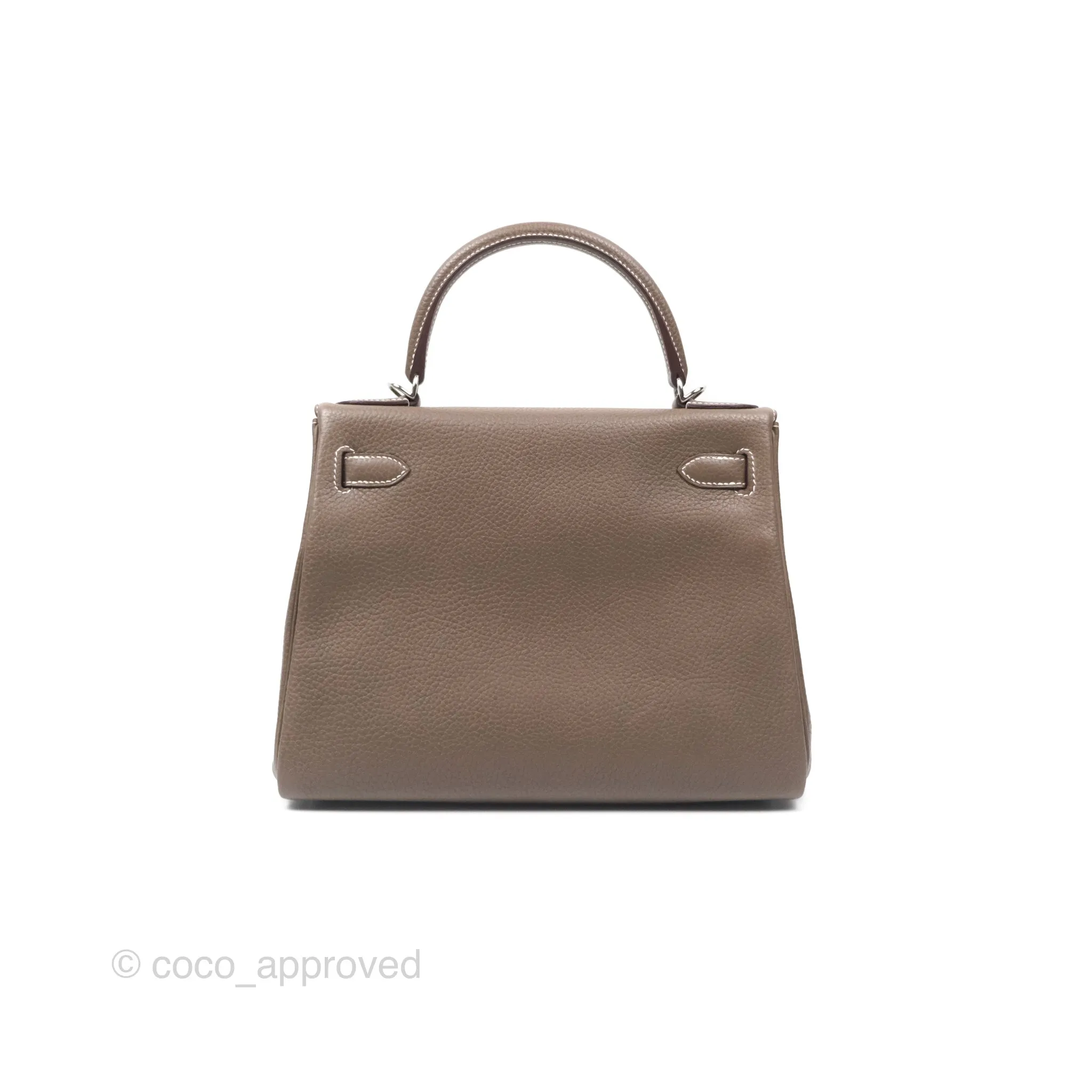Herms Kelly 28 Retourne Etoupe 18 Clemence Palladium Hardware