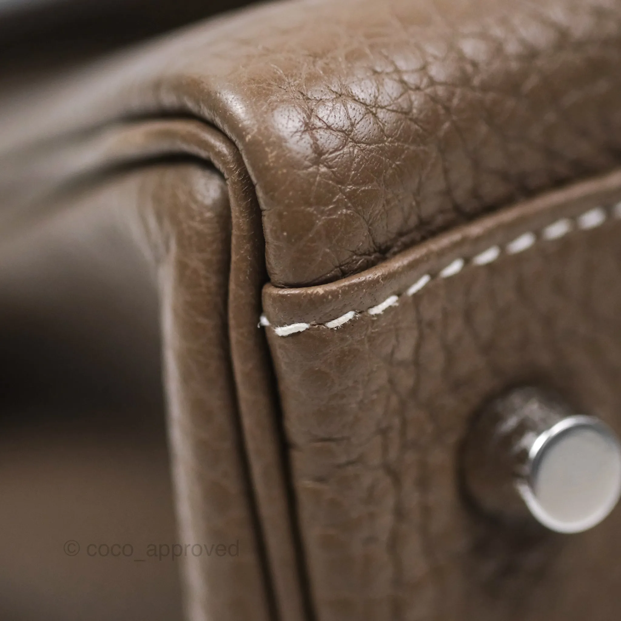Herms Kelly 28 Retourne Etoupe 18 Clemence Palladium Hardware