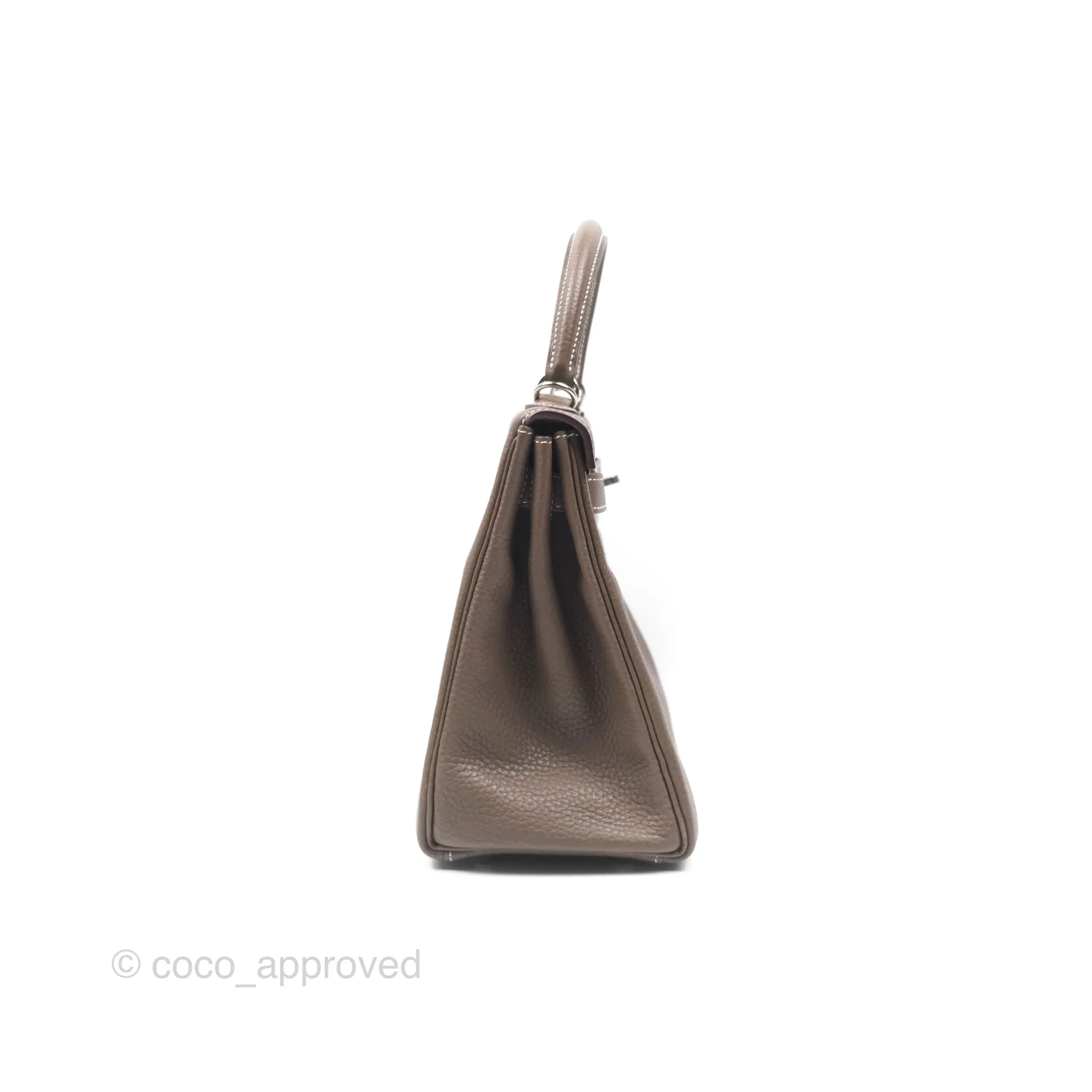 Herms Kelly 28 Retourne Etoupe 18 Clemence Palladium Hardware