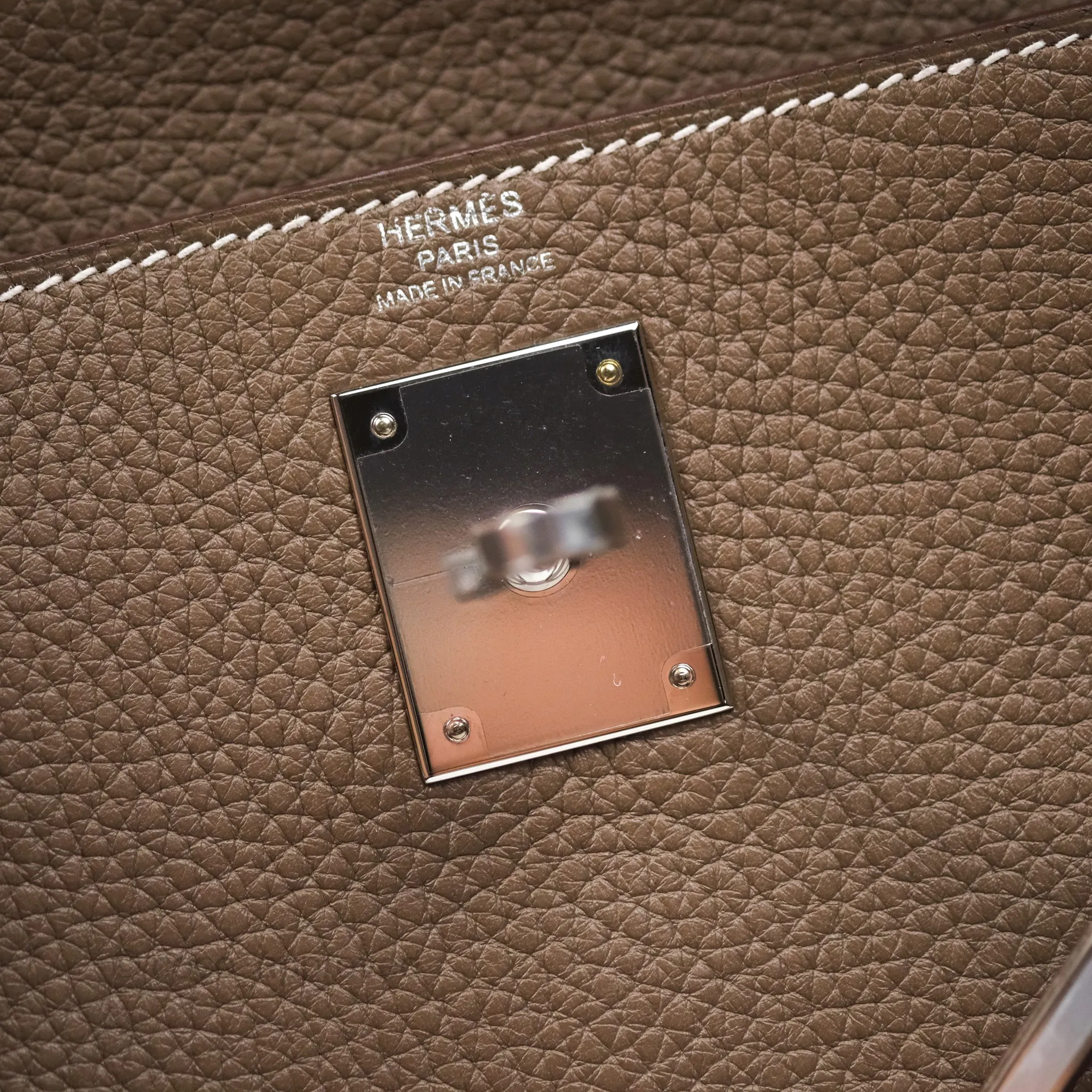 Herms Kelly 28 Retourne Etoupe 18 Clemence Palladium Hardware