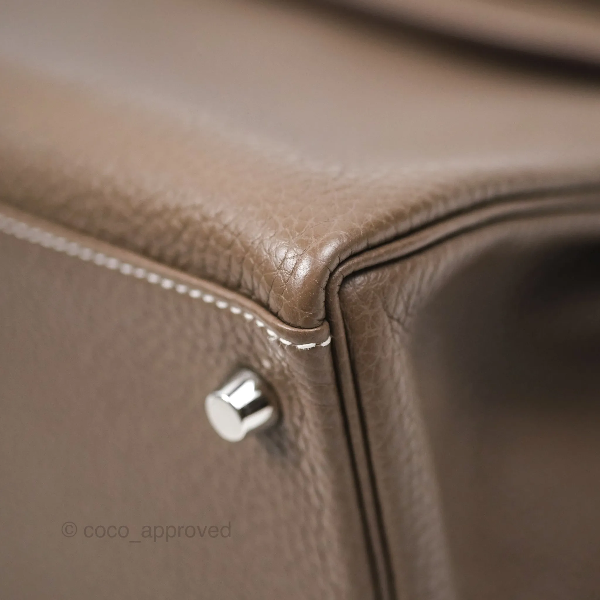 Herms Kelly 28 Retourne Etoupe 18 Clemence Palladium Hardware