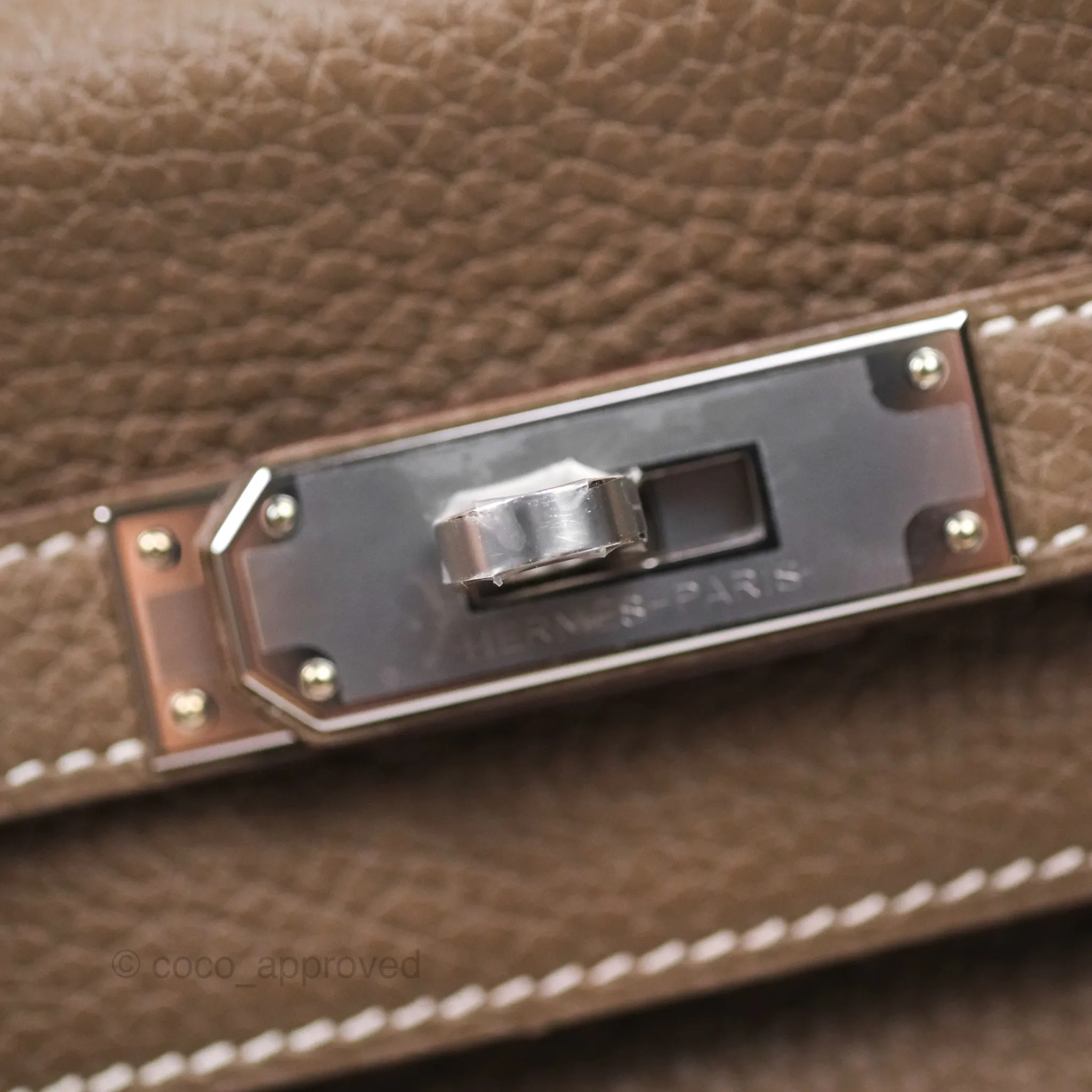 Herms Kelly 28 Retourne Etoupe 18 Clemence Palladium Hardware