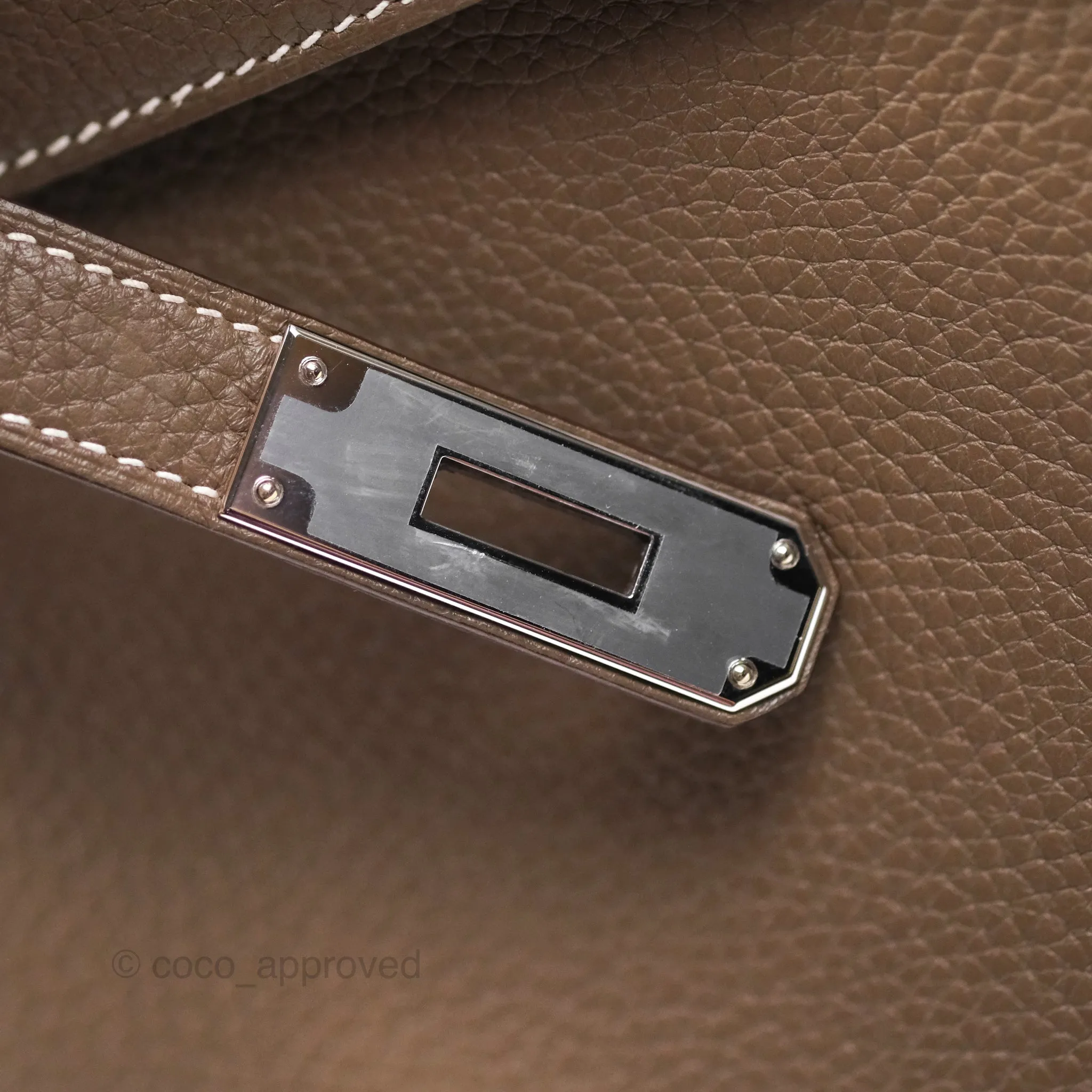 Herms Kelly 28 Retourne Etoupe 18 Clemence Palladium Hardware