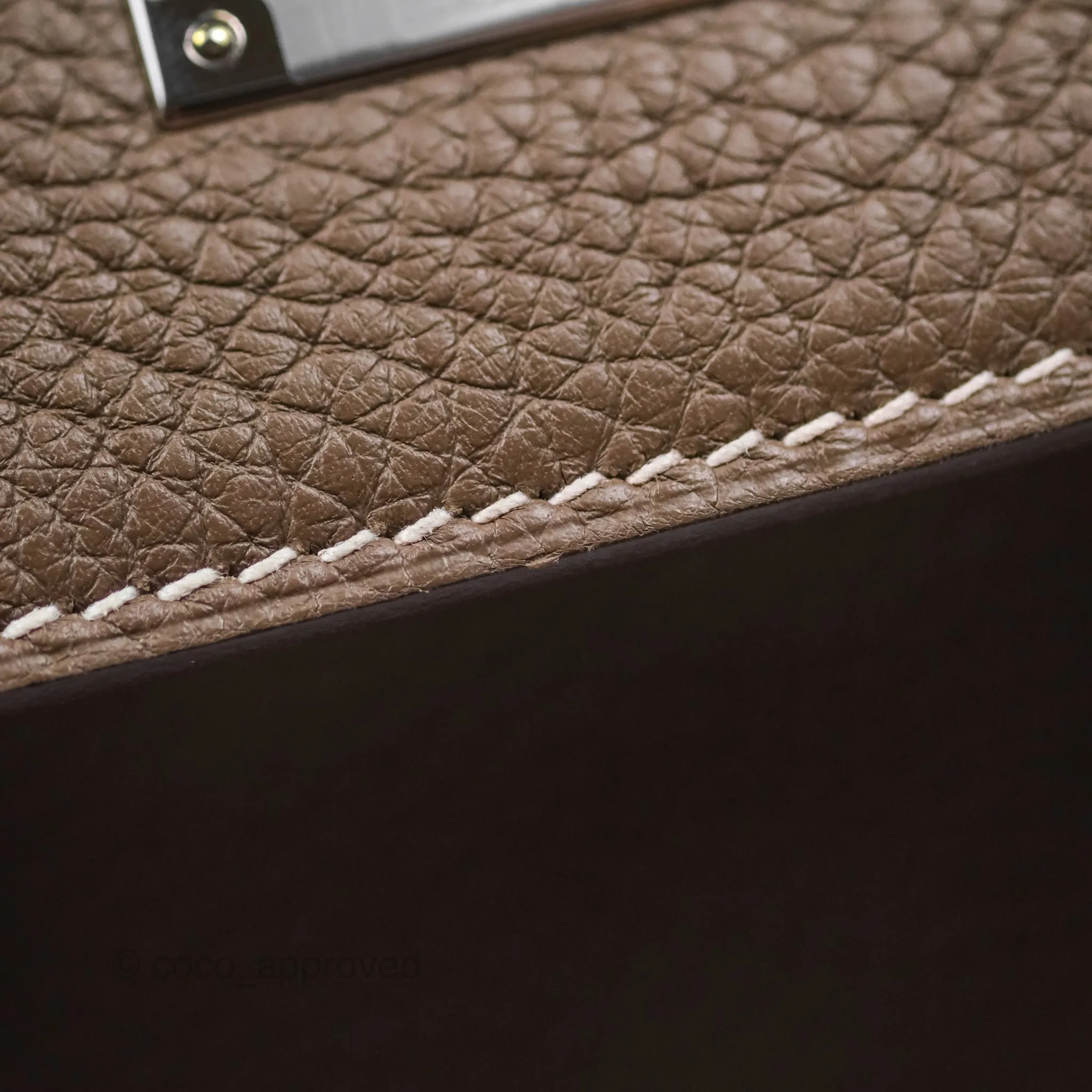 Herms Kelly 28 Retourne Etoupe 18 Clemence Palladium Hardware