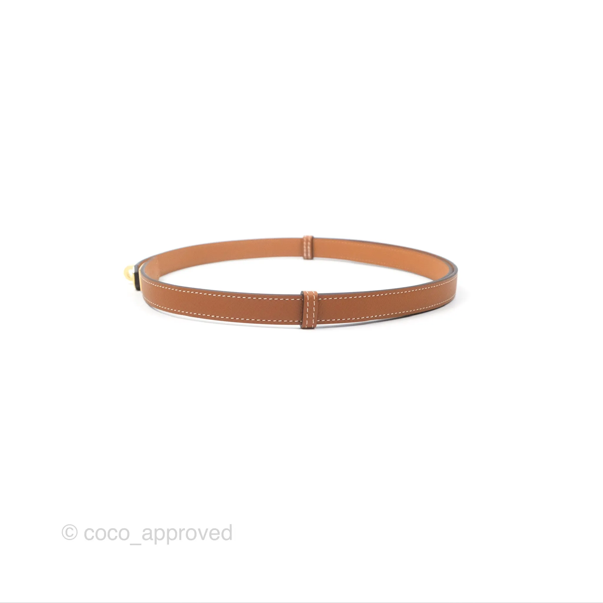 Herms Kelly Buckle Belt 37 Gold Epsom Gold Hardware