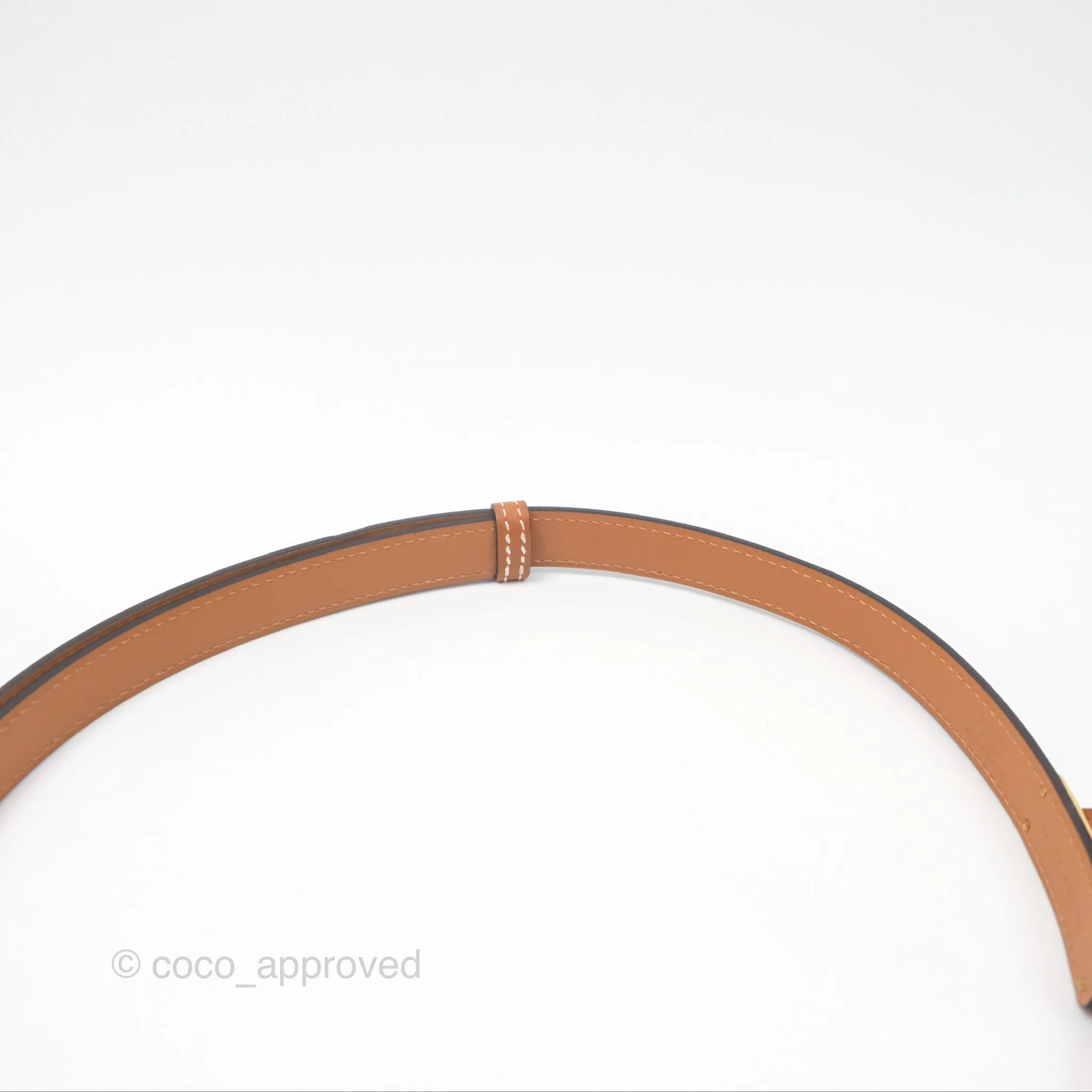 Herms Kelly Buckle Belt 37 Gold Epsom Gold Hardware
