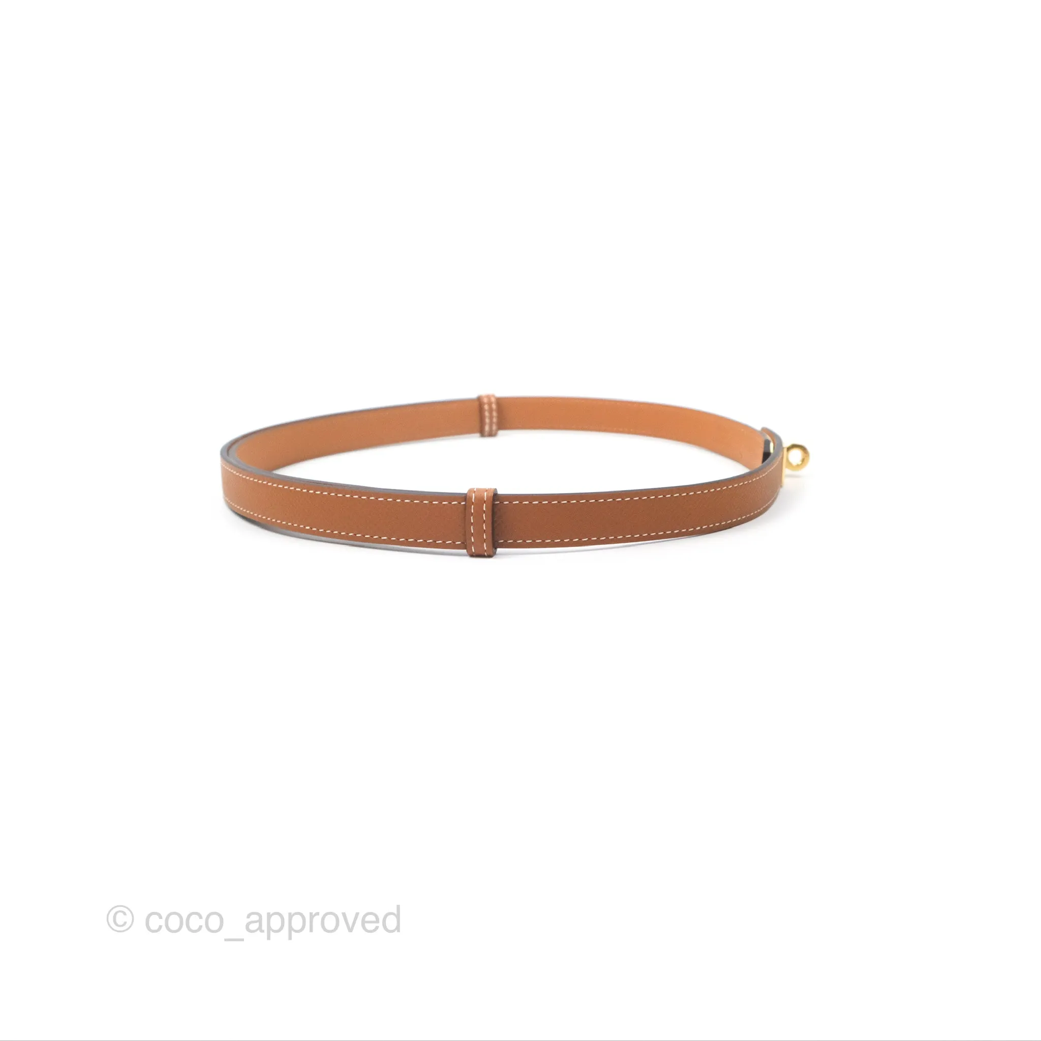Herms Kelly Buckle Belt 37 Gold Epsom Gold Hardware