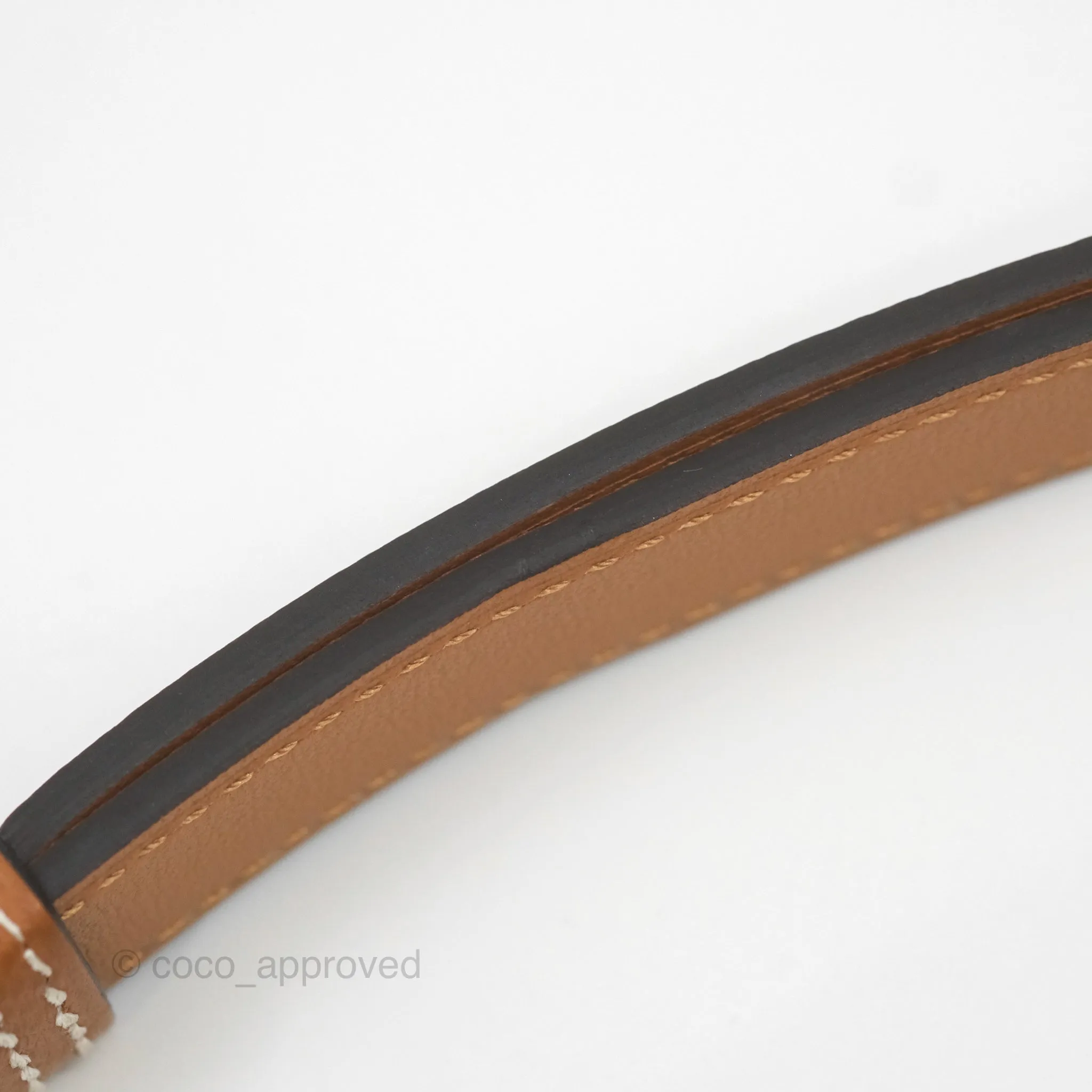 Herms Kelly Buckle Belt 37 Gold Epsom Gold Hardware