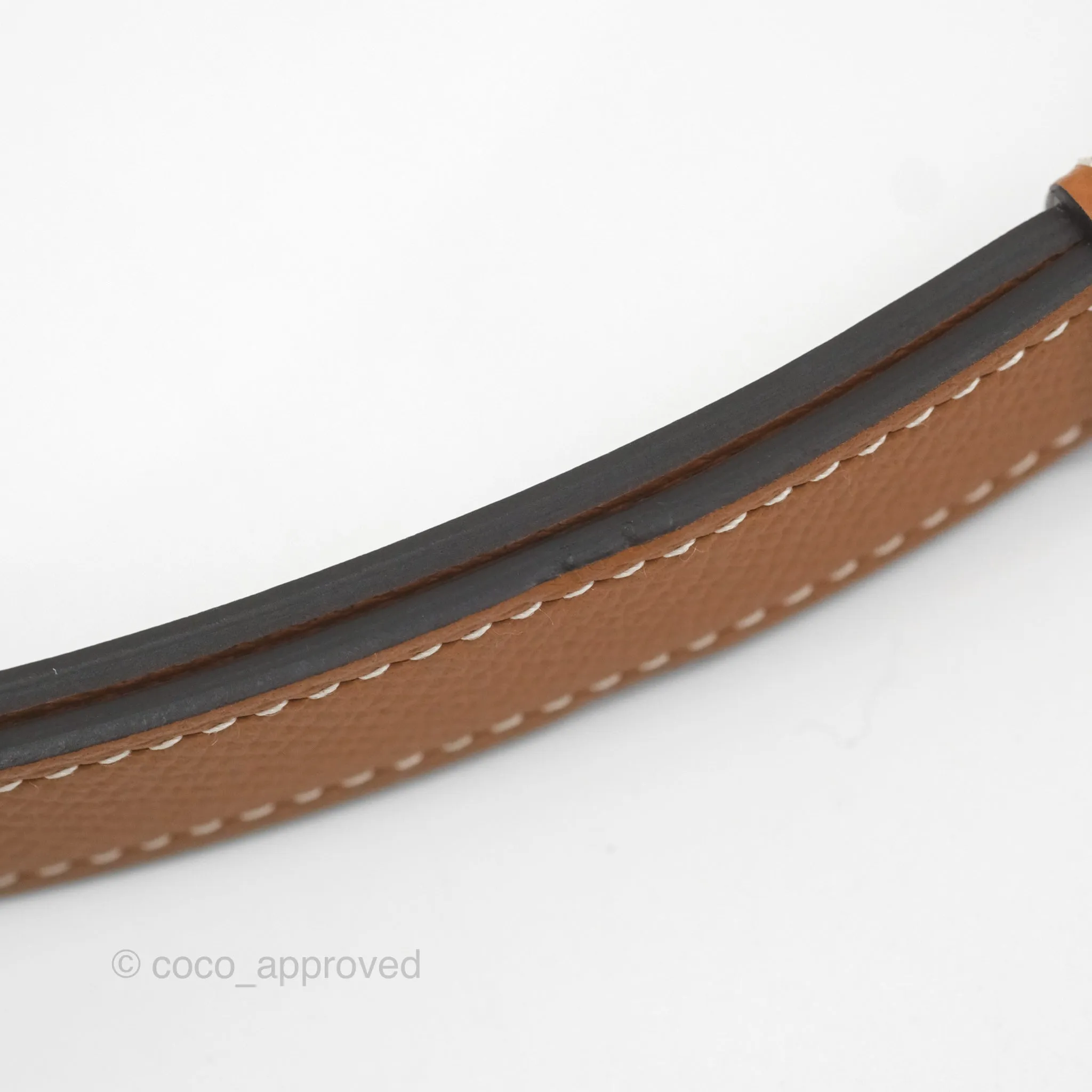 Herms Kelly Buckle Belt 37 Gold Epsom Gold Hardware