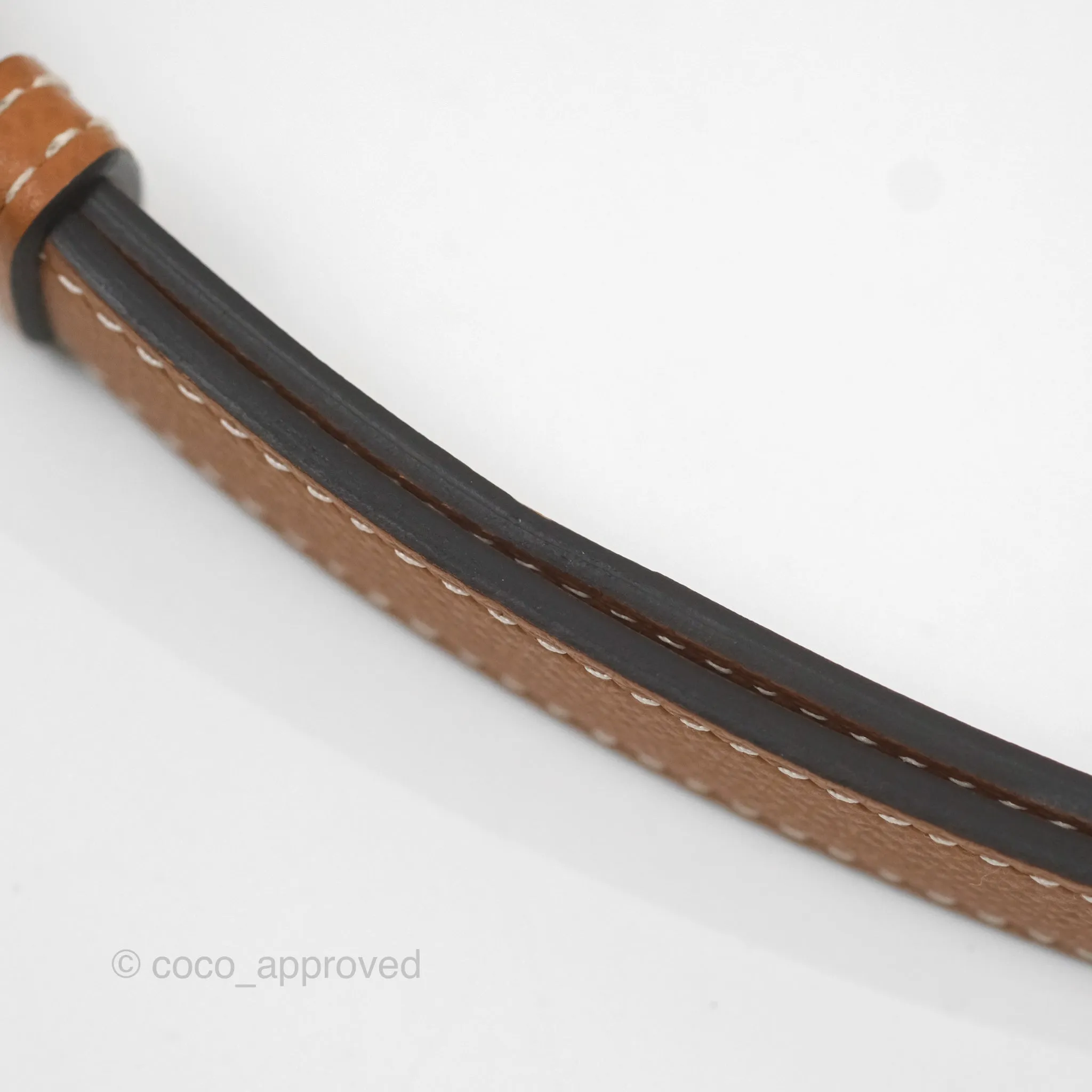 Herms Kelly Buckle Belt 37 Gold Epsom Gold Hardware