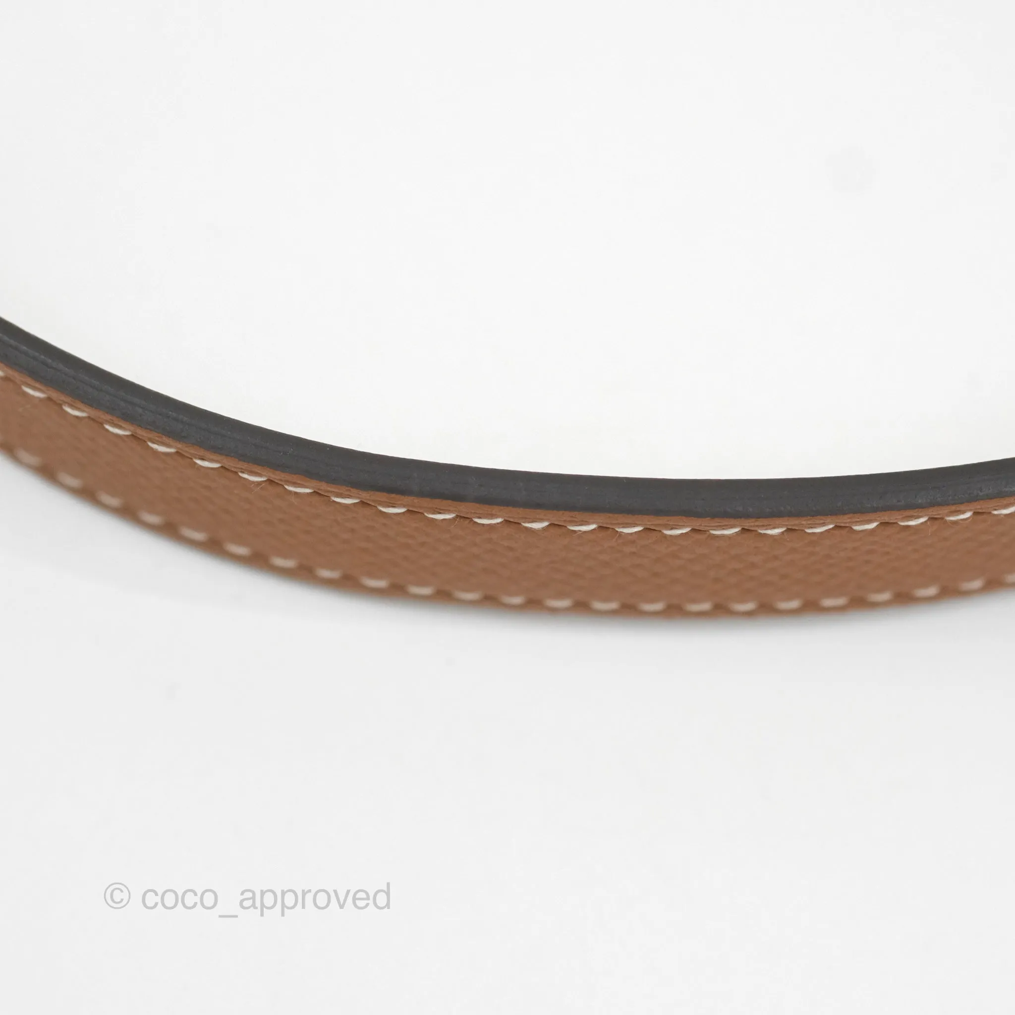 Herms Kelly Buckle Belt 37 Gold Epsom Gold Hardware