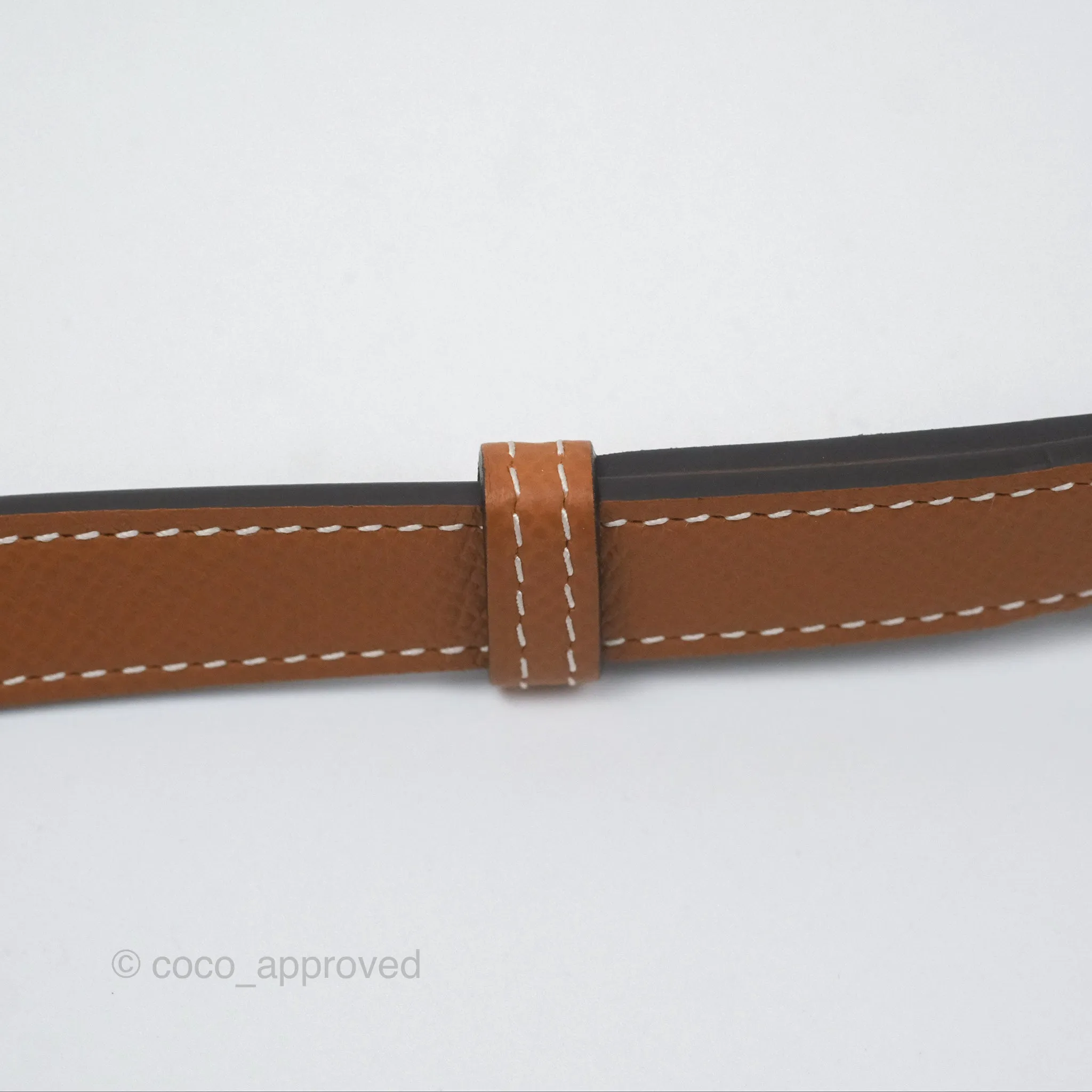 Herms Kelly Buckle Belt 37 Gold Epsom Gold Hardware