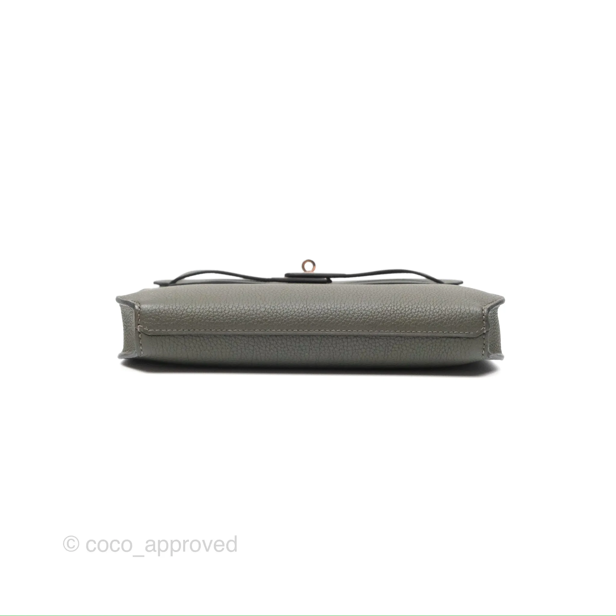 Herms Kelly Depeches 25 Pouch Vert De Gris Togo