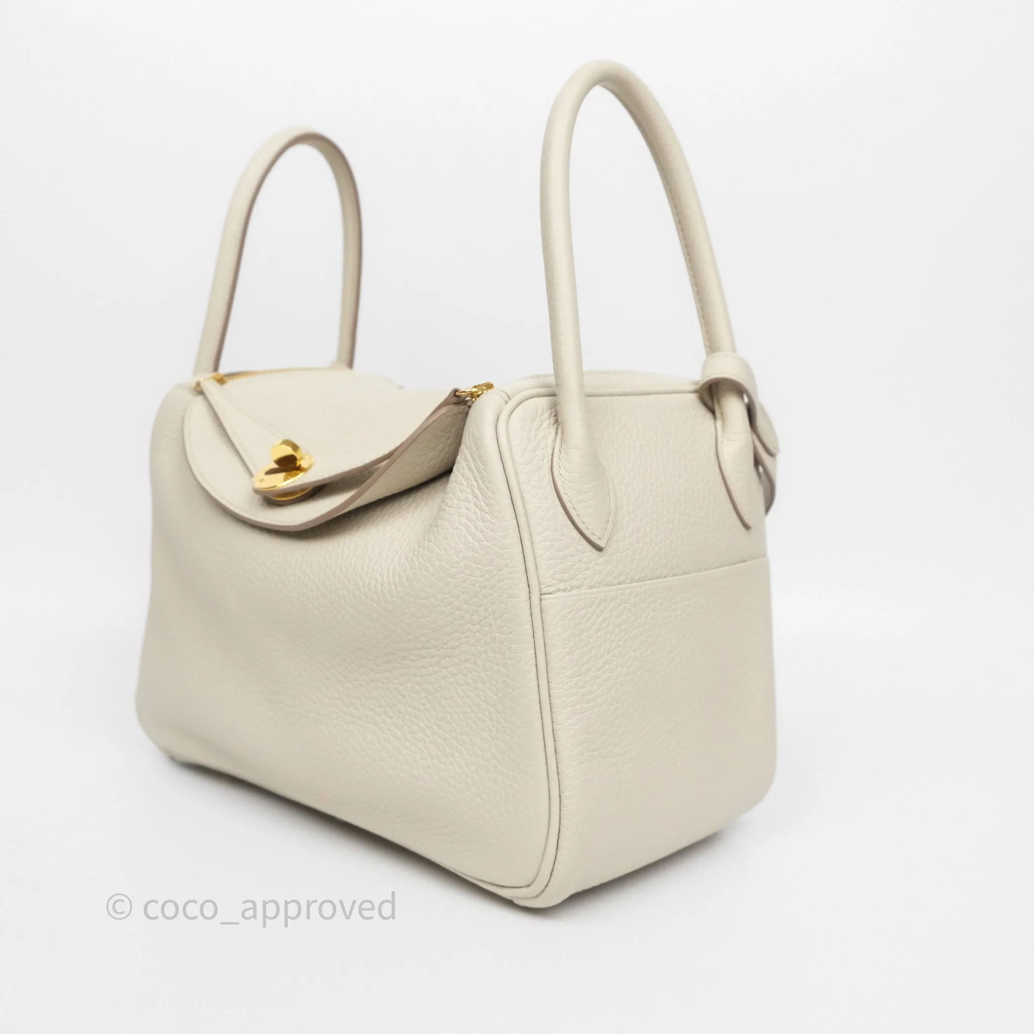 Herms Lindy 26 Beton 8L Clemence Gold Hardware