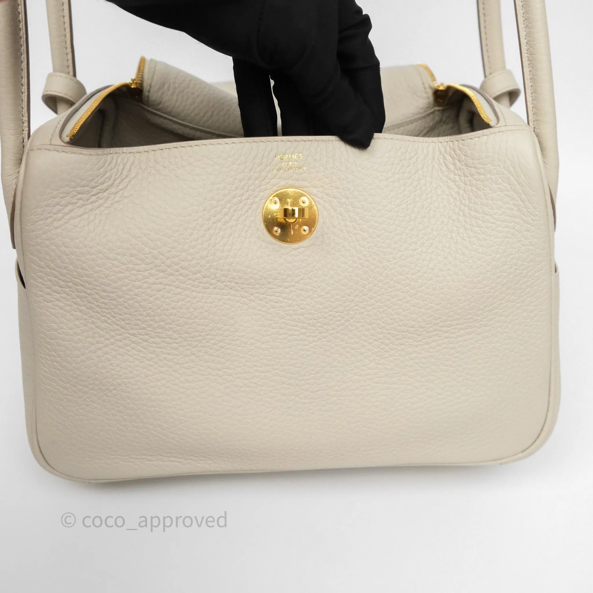 Herms Lindy 26 Beton 8L Clemence Gold Hardware
