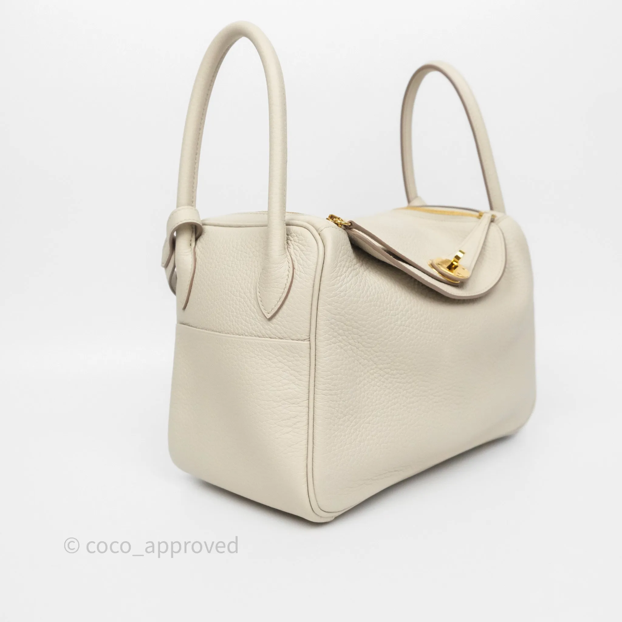 Herms Lindy 26 Beton 8L Clemence Gold Hardware