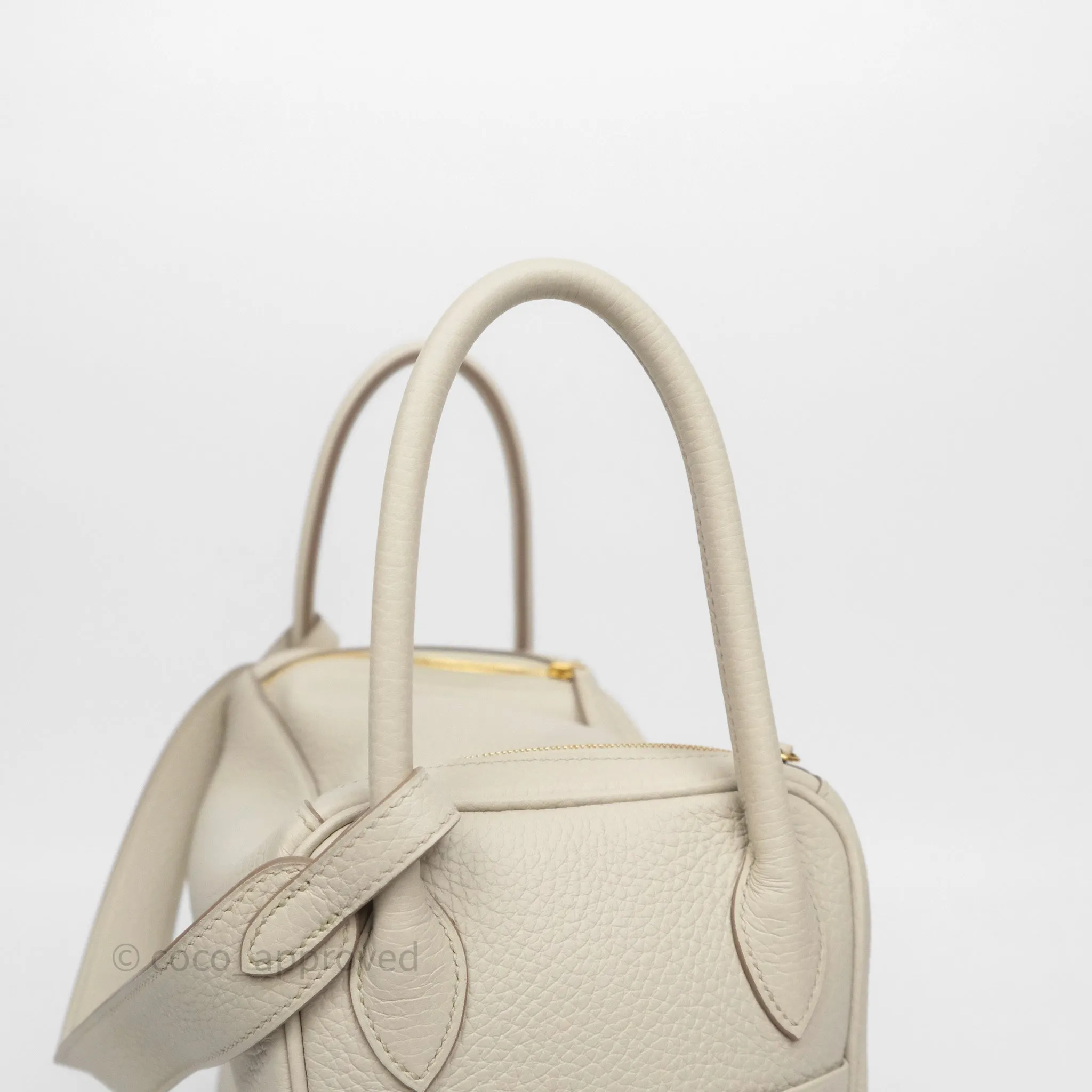 Herms Lindy 26 Beton 8L Clemence Gold Hardware