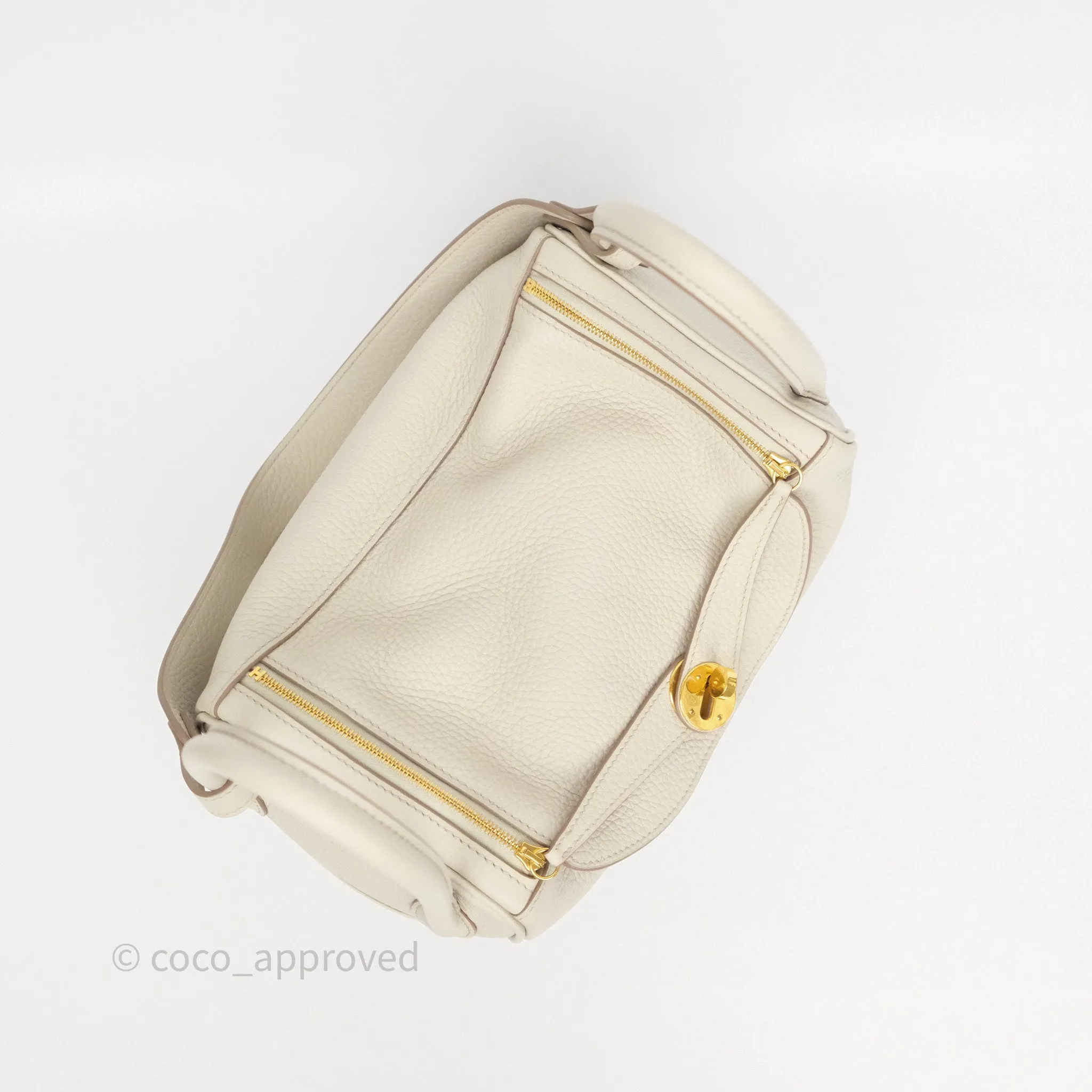 Herms Lindy 26 Beton 8L Clemence Gold Hardware
