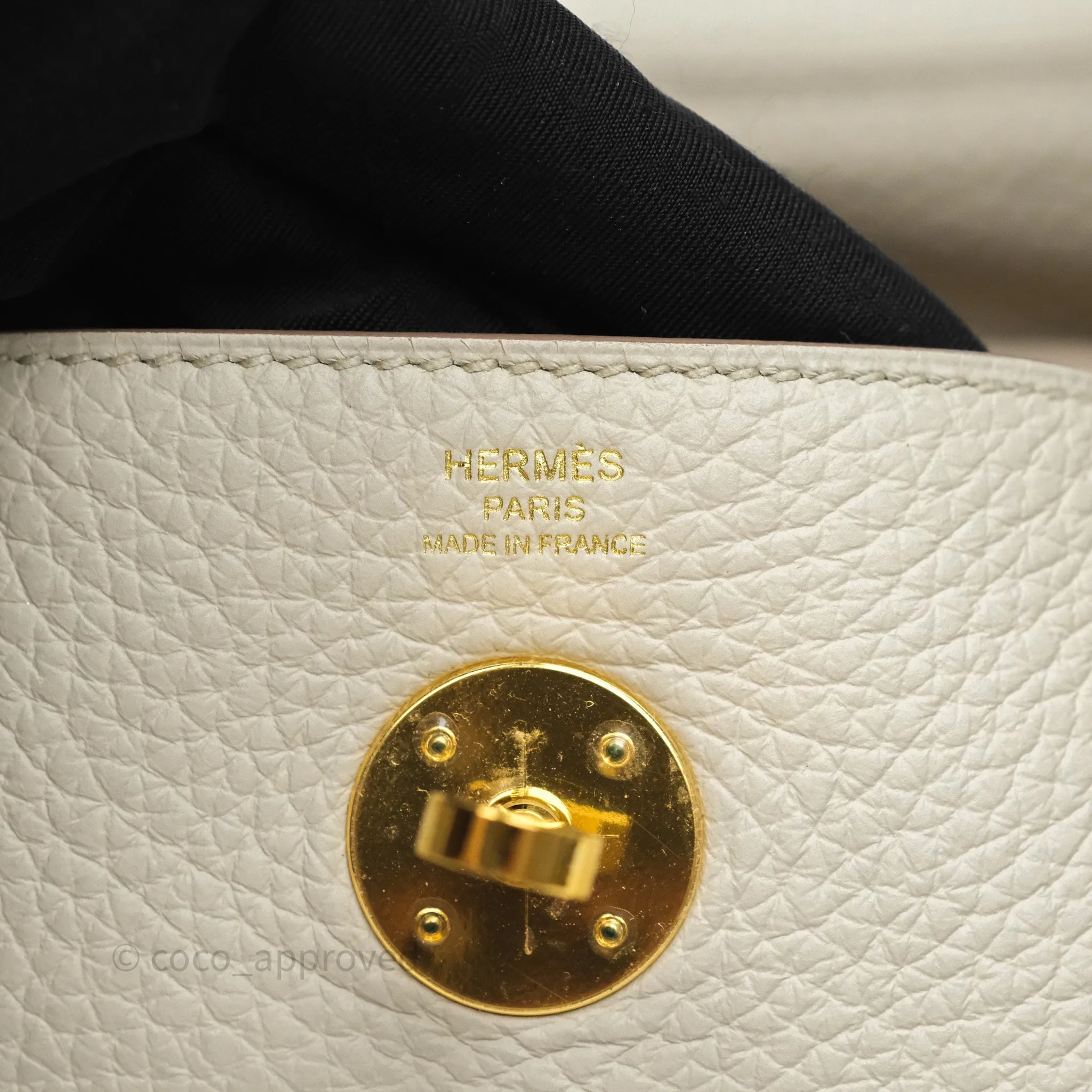 Herms Lindy 26 Beton 8L Clemence Gold Hardware