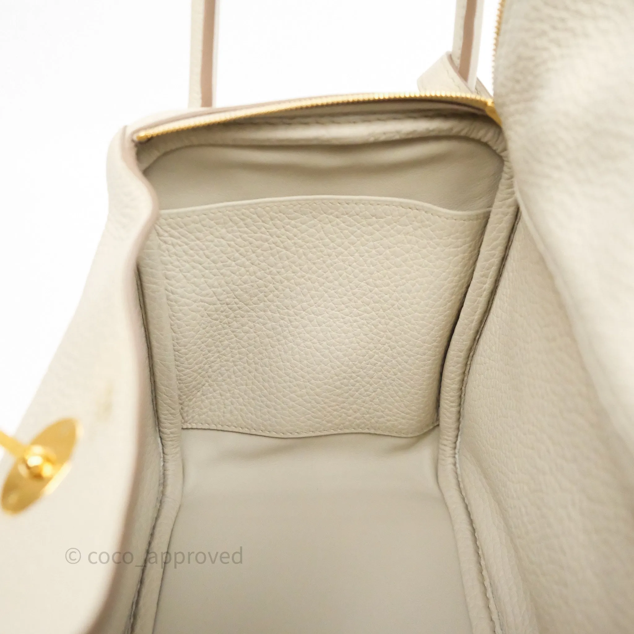 Herms Lindy 26 Beton 8L Clemence Gold Hardware