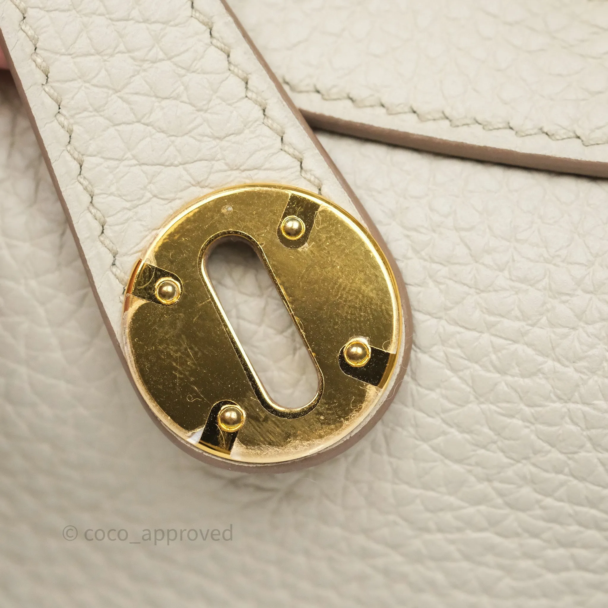 Herms Lindy 26 Beton 8L Clemence Gold Hardware