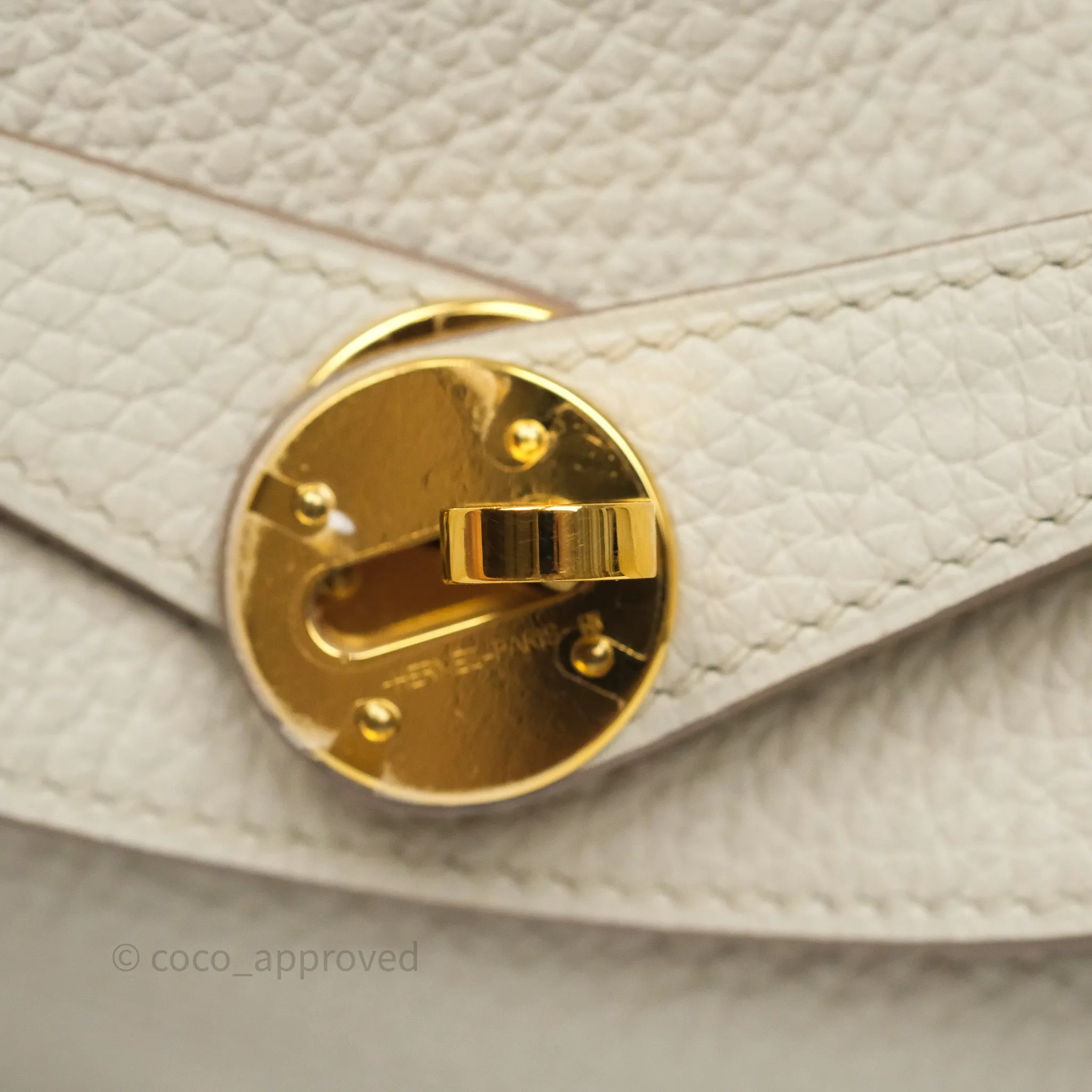 Herms Lindy 26 Beton 8L Clemence Gold Hardware
