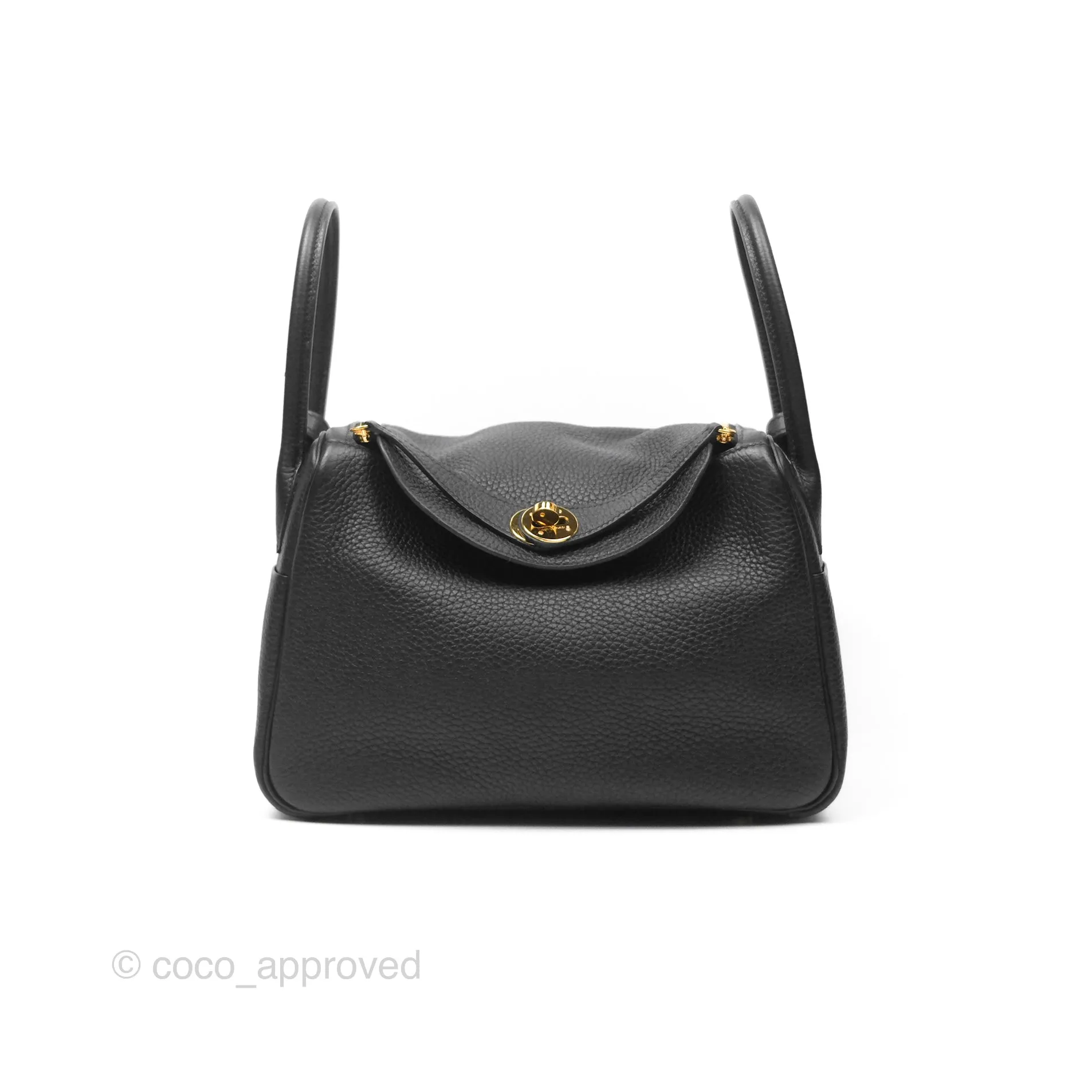 Herms Lindy 26 Black Noir 89 Clemence Gold Hardware