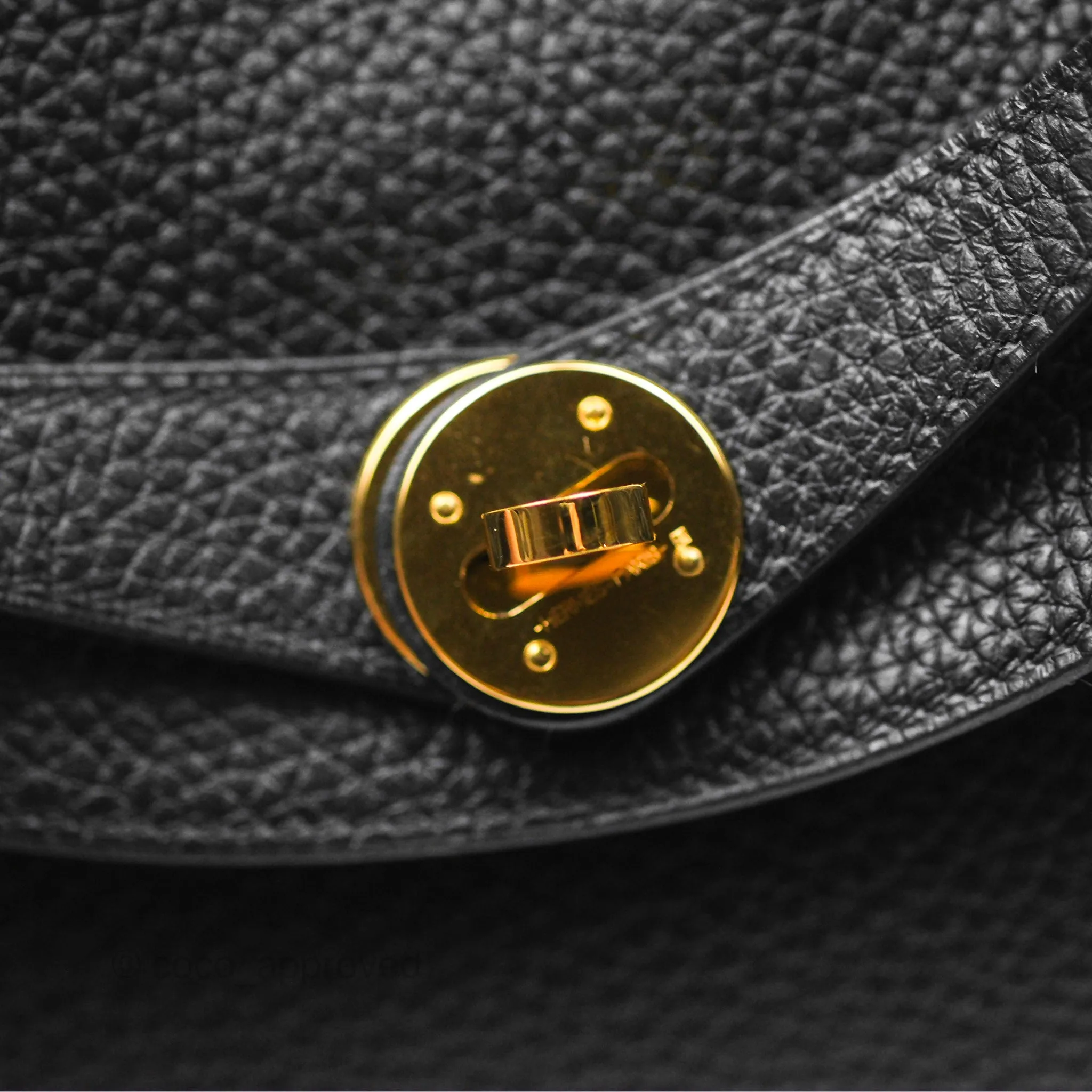 Herms Lindy 26 Black Noir 89 Clemence Gold Hardware