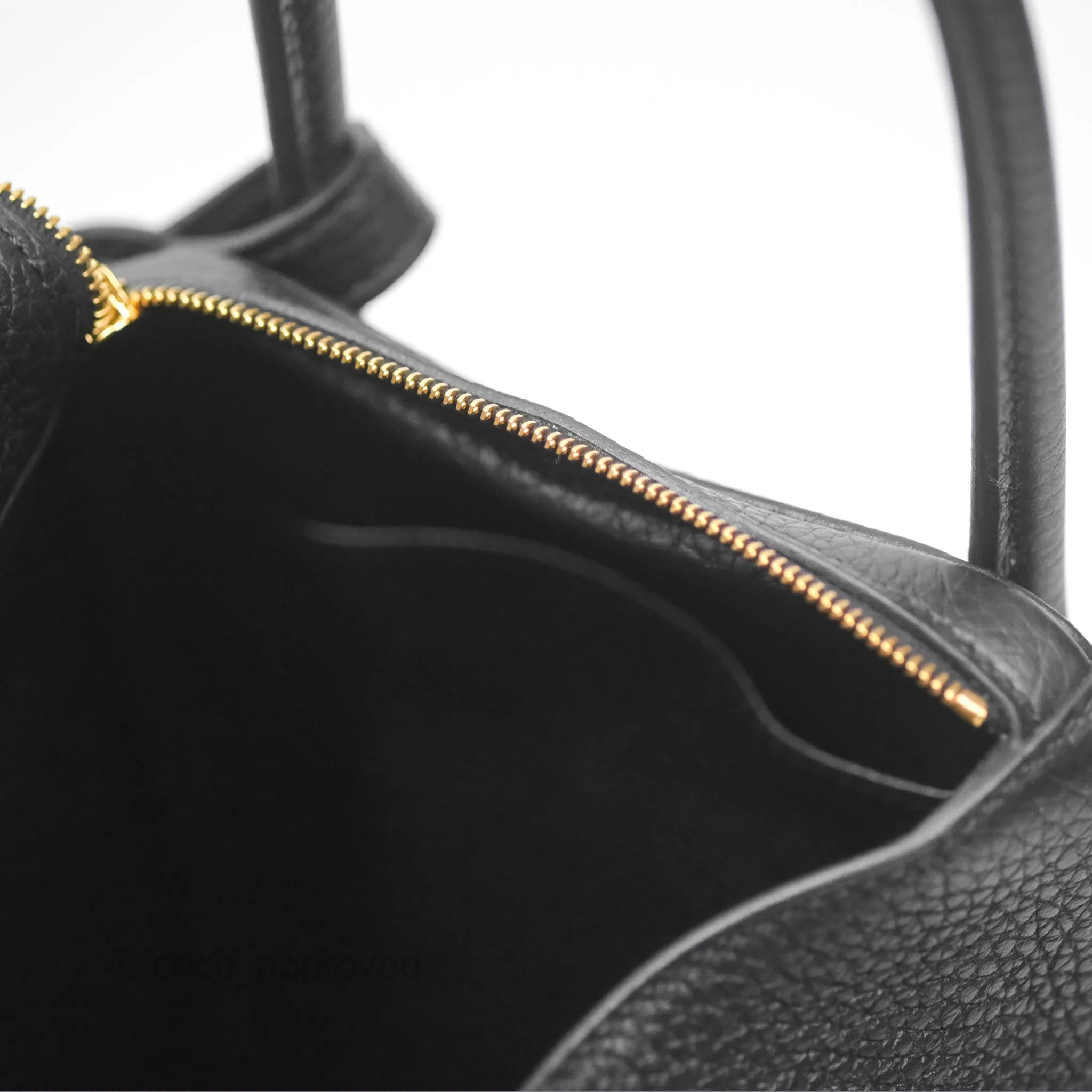 Herms Lindy 26 Black Noir 89 Clemence Gold Hardware