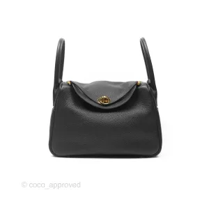 Herms Lindy 26 Black Noir 89 Clemence Gold Hardware