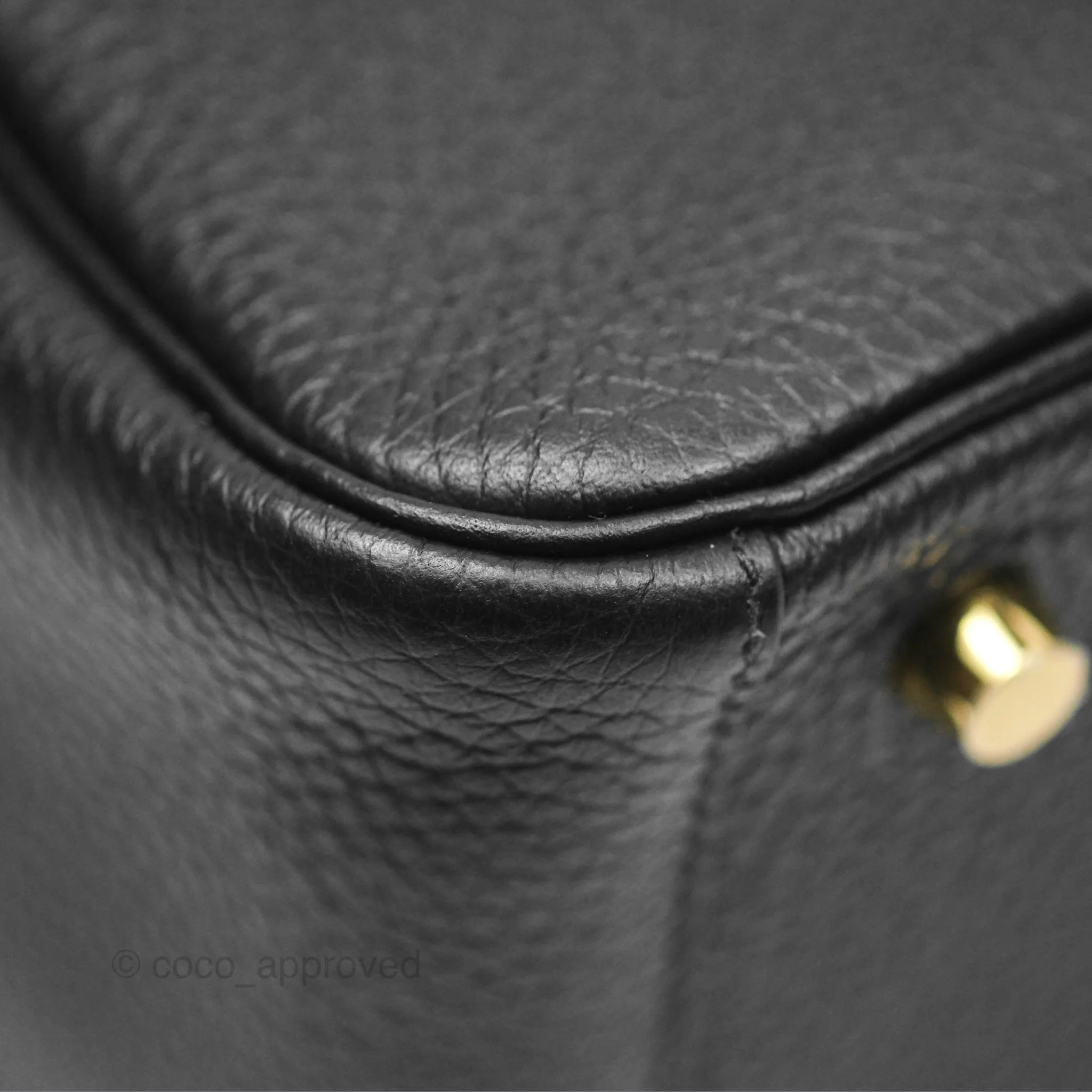 Herms Lindy 26 Black Noir 89 Clemence Gold Hardware