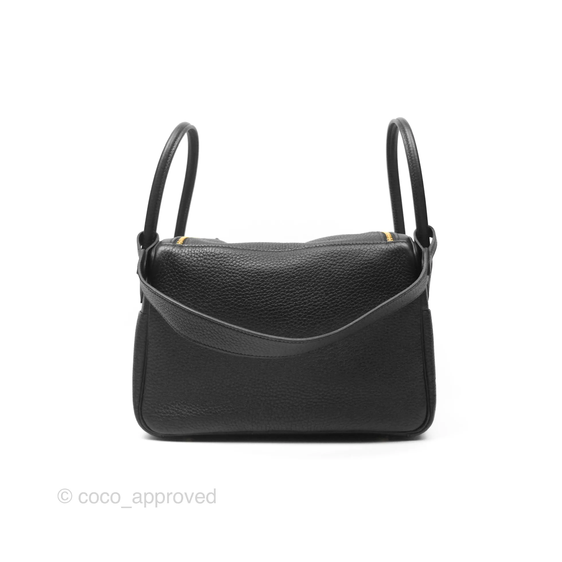 Herms Lindy 26 Black Noir 89 Clemence Gold Hardware