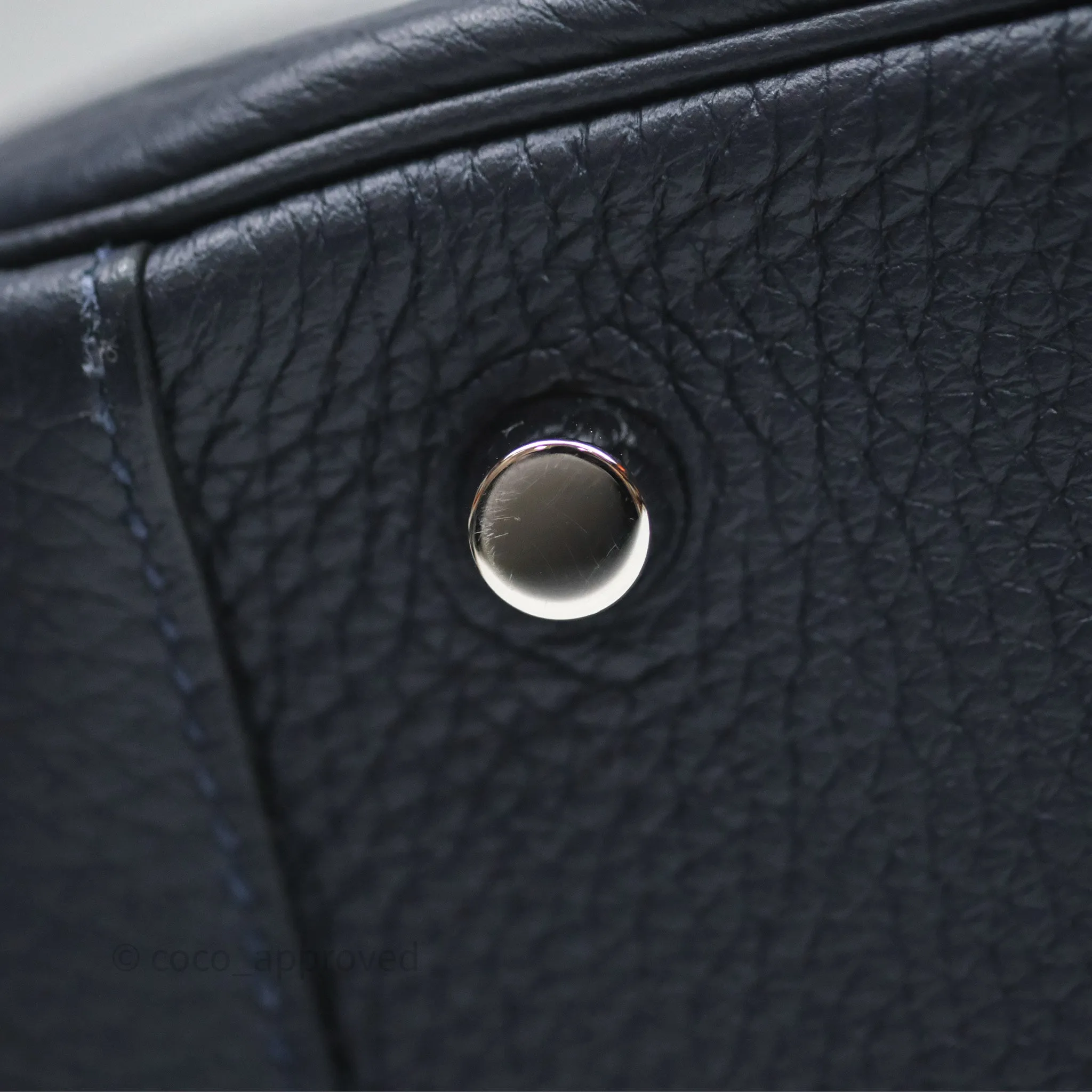 Herms Lindy 26 Bleu Nuit 2Z Taurillon Clemence Palladium Hardware