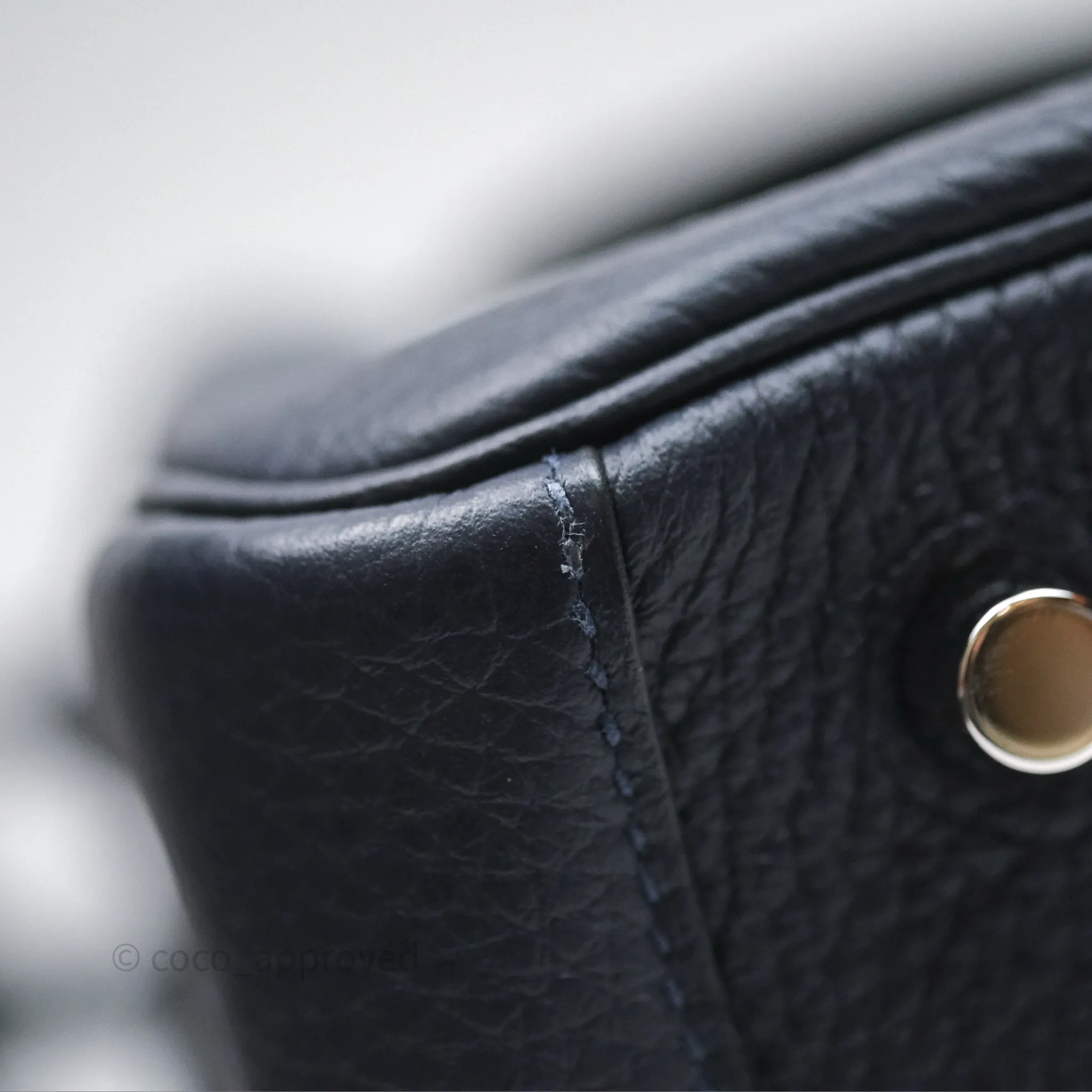 Herms Lindy 26 Bleu Nuit 2Z Taurillon Clemence Palladium Hardware