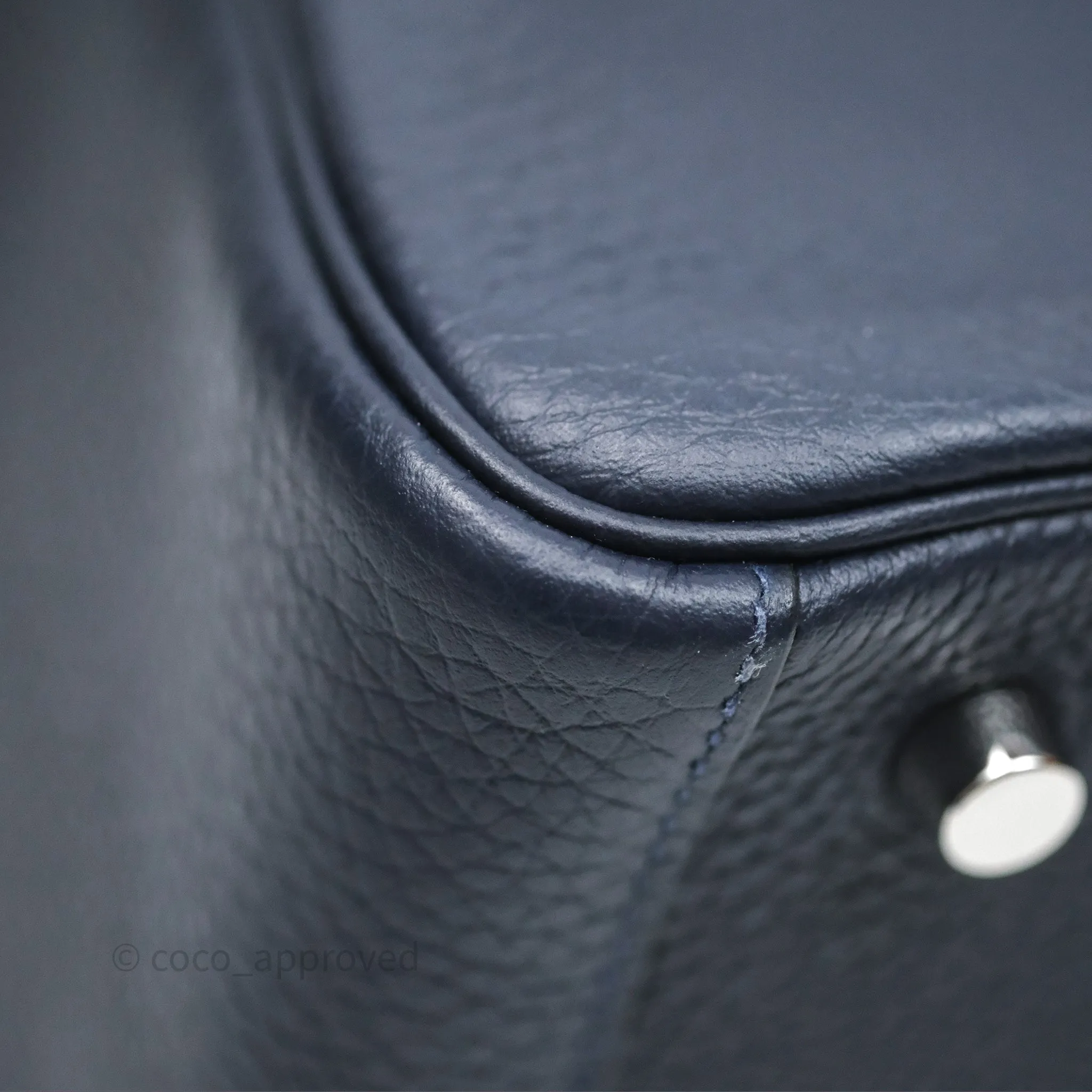 Herms Lindy 26 Bleu Nuit 2Z Taurillon Clemence Palladium Hardware